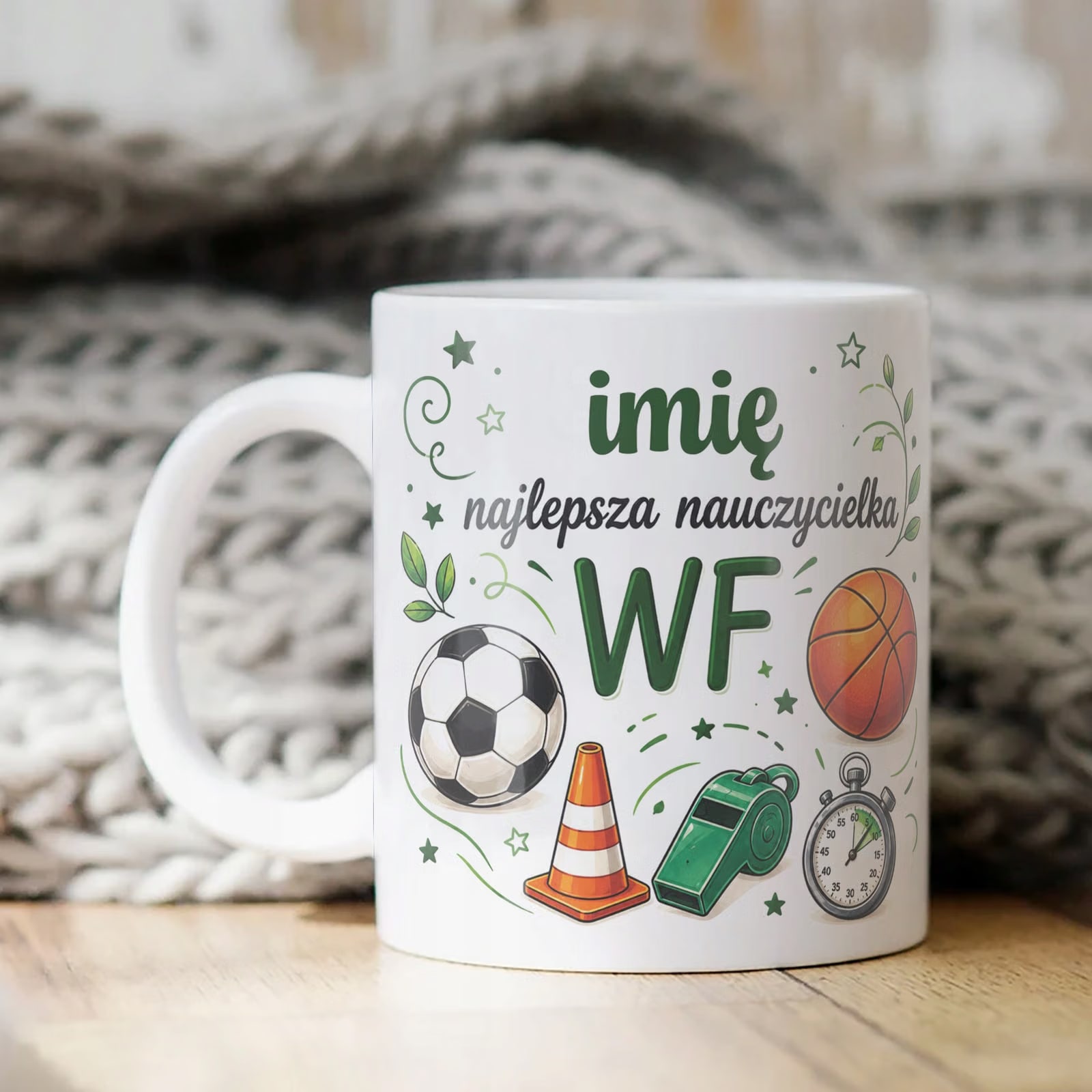 Kubek z Imieniem Dzień Nauczyciela Zakończenie Roku WF Prezent
