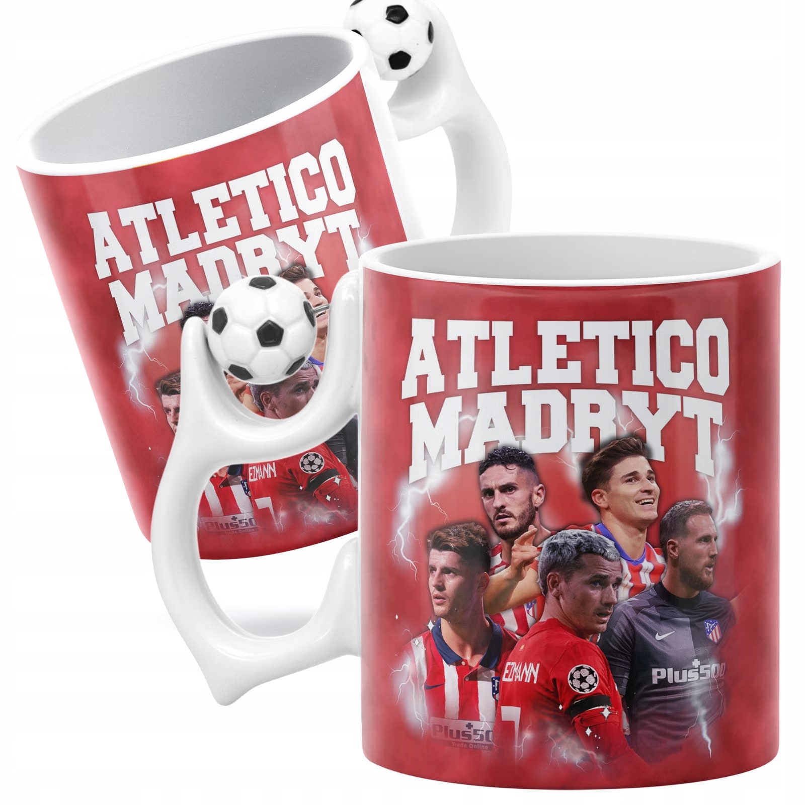 Zestaw Kubek Piłkarski + Poduszka Atlético Madryt Griezmann Morata