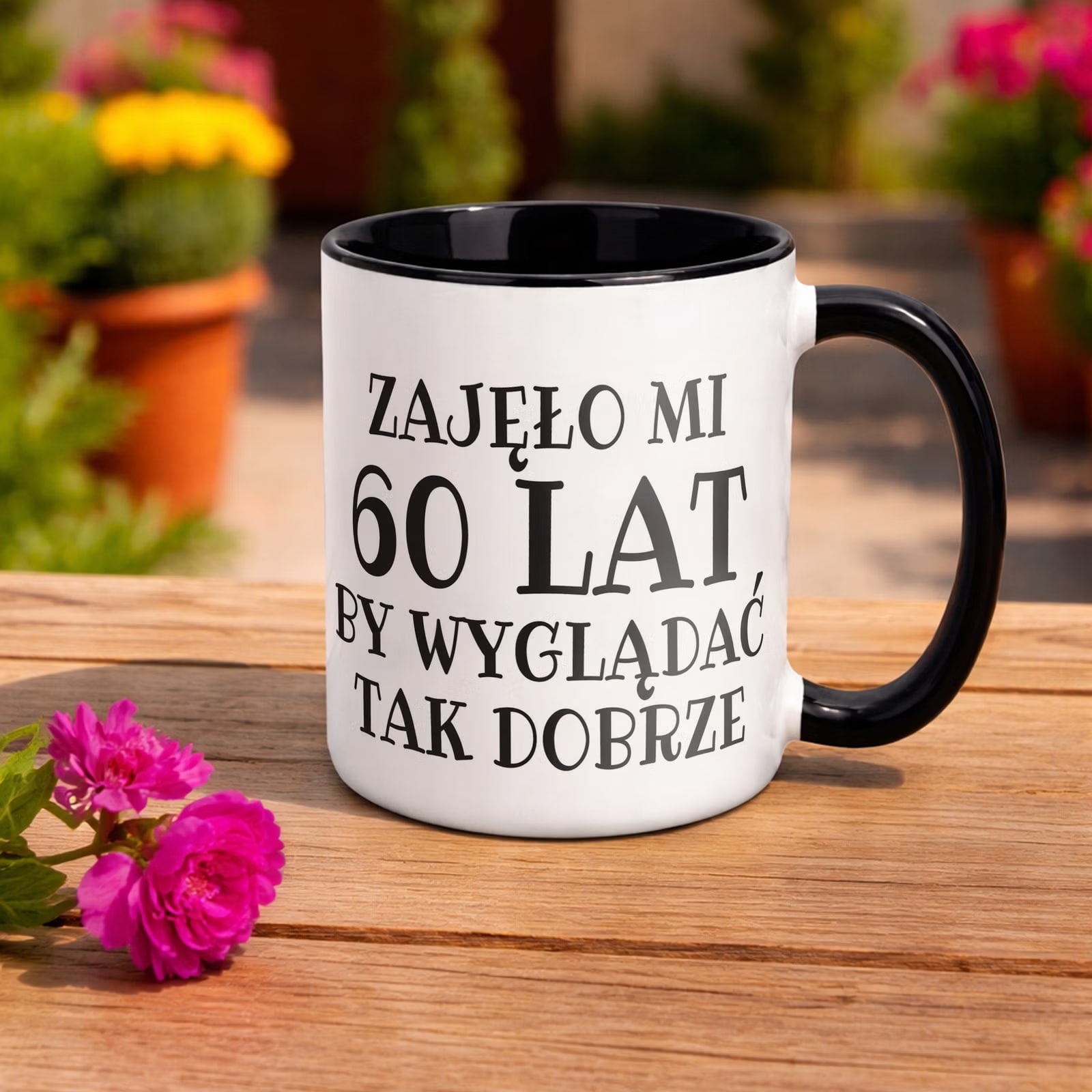 Kubek Czarny Zajęło Mi 60 Lat Na Urodziny Prezent Upominek