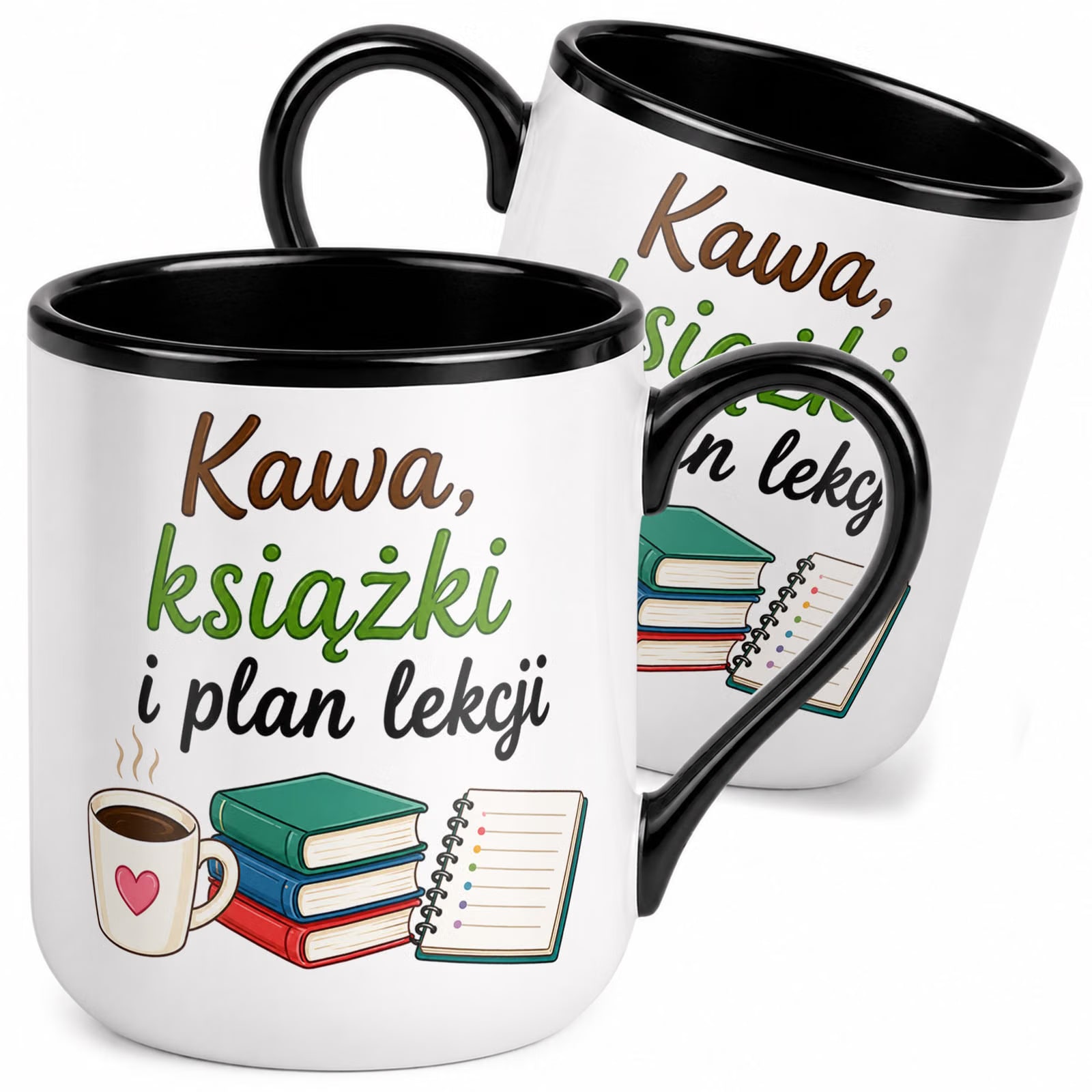 Kubek z nadrukiem Premium Czarny Dzień Nauczyciela Upominek Prezent