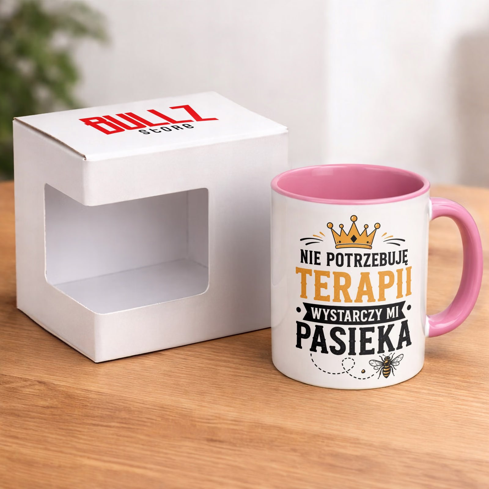 Różowy Kubek z nadrukiem Dla Pszczelarza Szef Pasieki Upominek Prezent