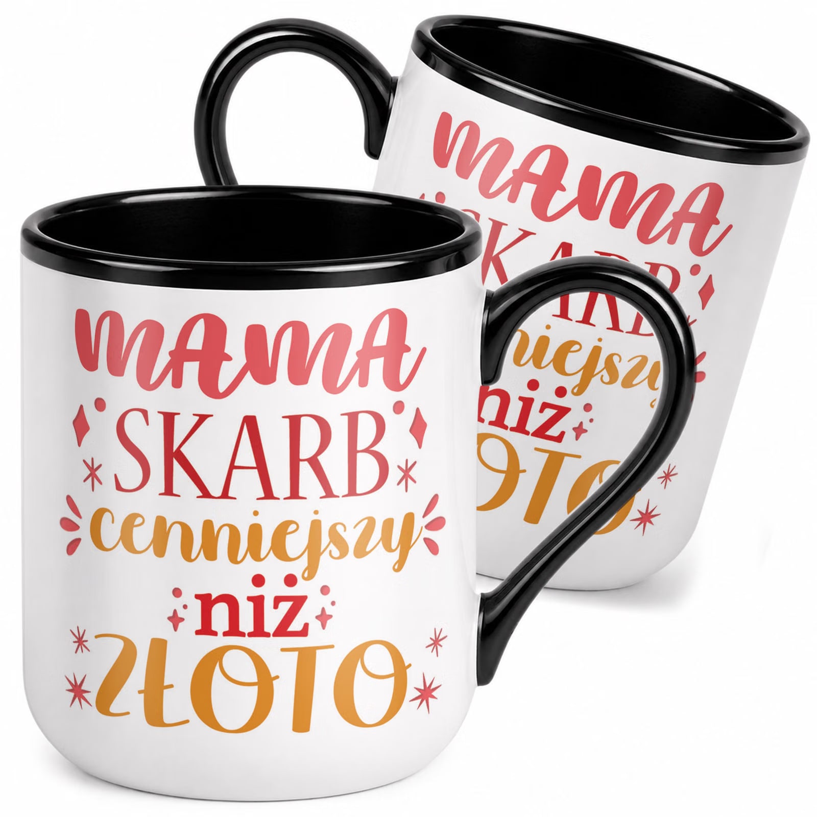 Kubek z nadrukiem Premium Czarny Dla Mamy Dzień Matki Upominek Prezent