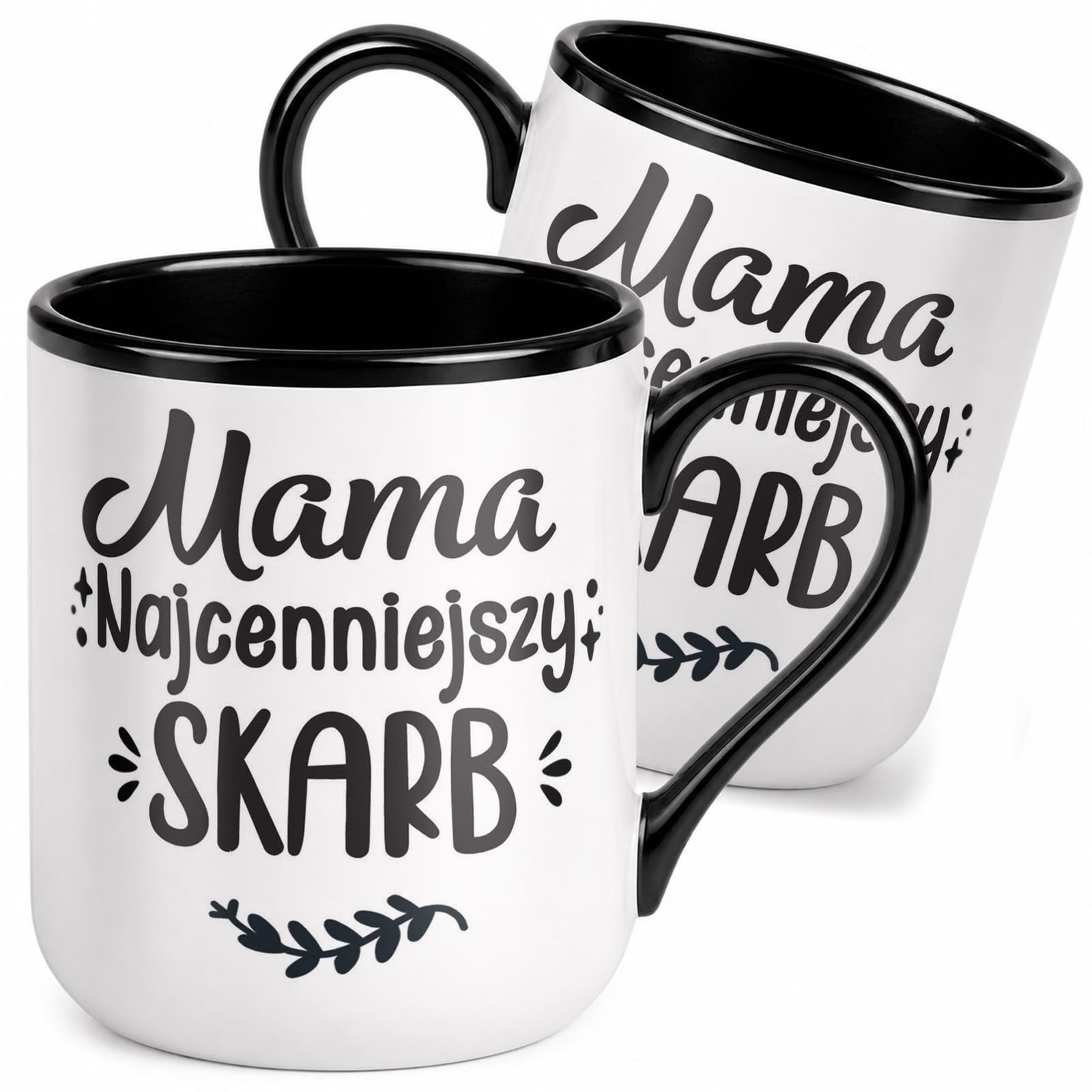 Kubek z nadrukiem Premium Czarny Dla Mamy Dzień Matki Upominek Prezent