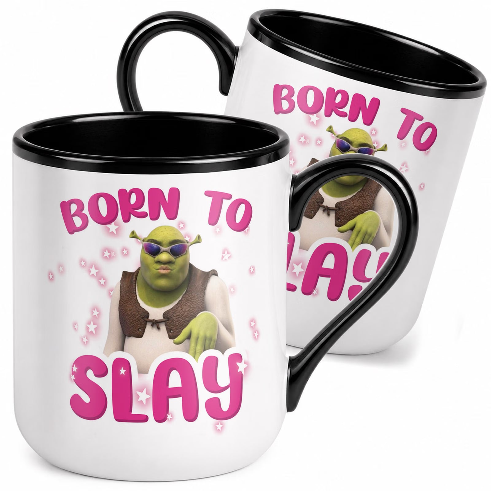 Kubek z nadrukiem Premium Czarny Dzień Kobiet Born To Slay Upominek Prezent
