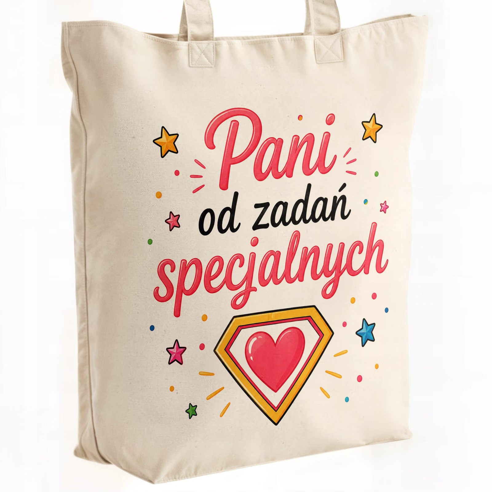 Torba shopper bawełniana premium Dzień Nauczyciela zakupy z nadrukiem