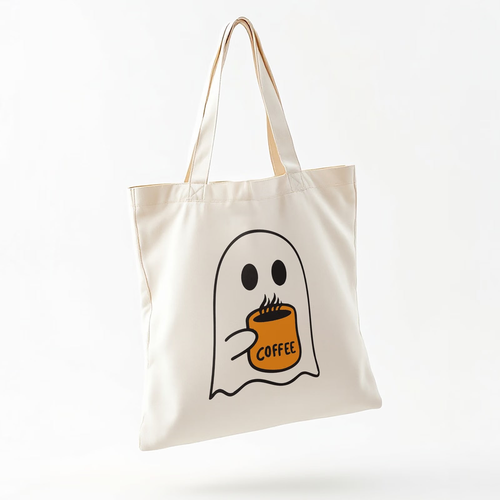 Torba bawełniana na zakupy Halloween Jesień Kawa Duch Prezent