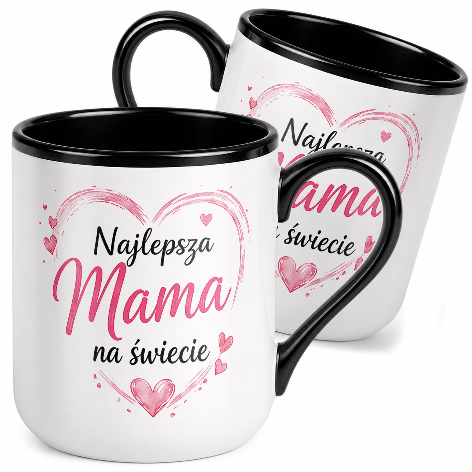 Kubek z nadrukiem Premium Czarny Dla Mamy Dzień Matki Upominek Prezent