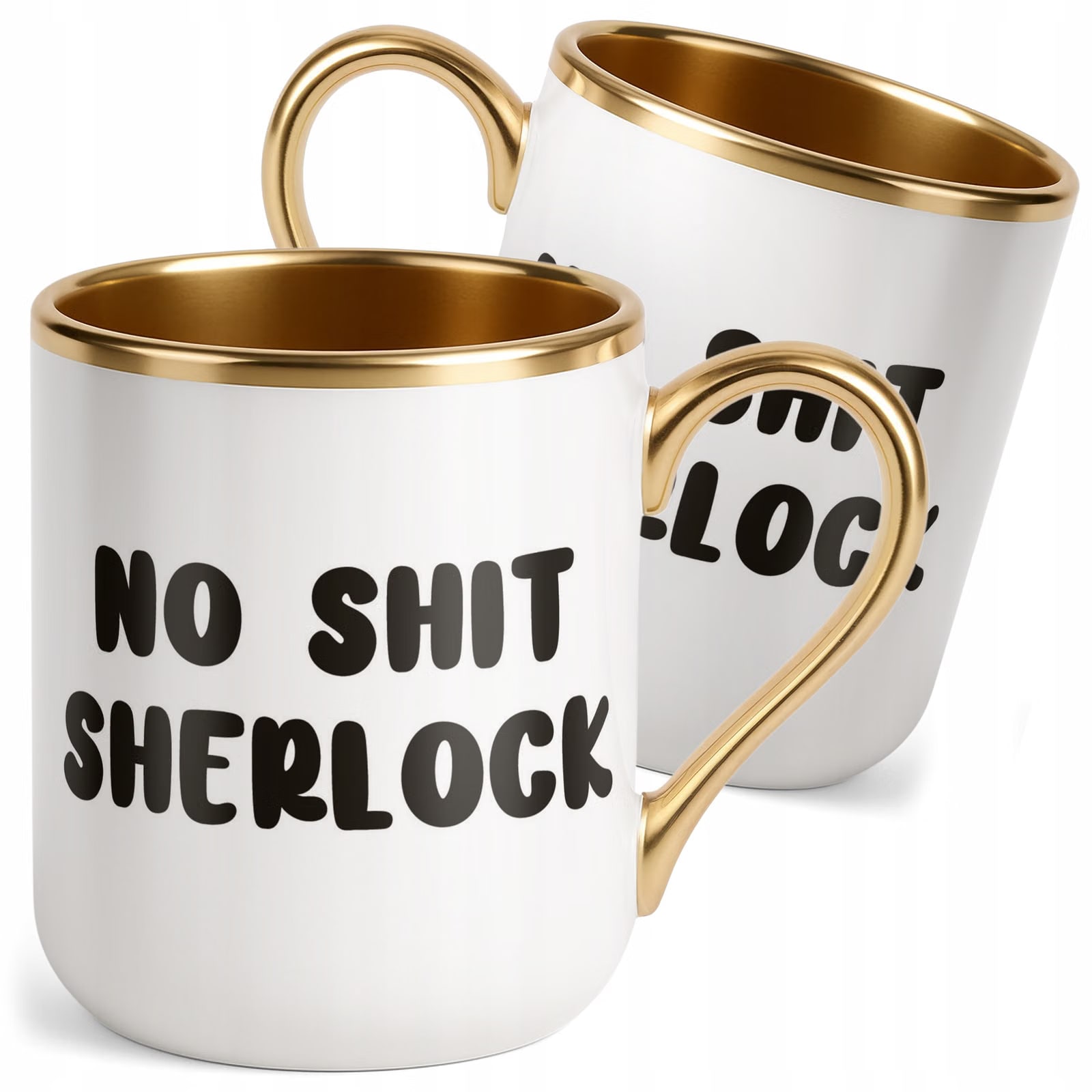 Kubek Premium Złoty No Shit Sherlock Śmieszny Zabawny Prezent