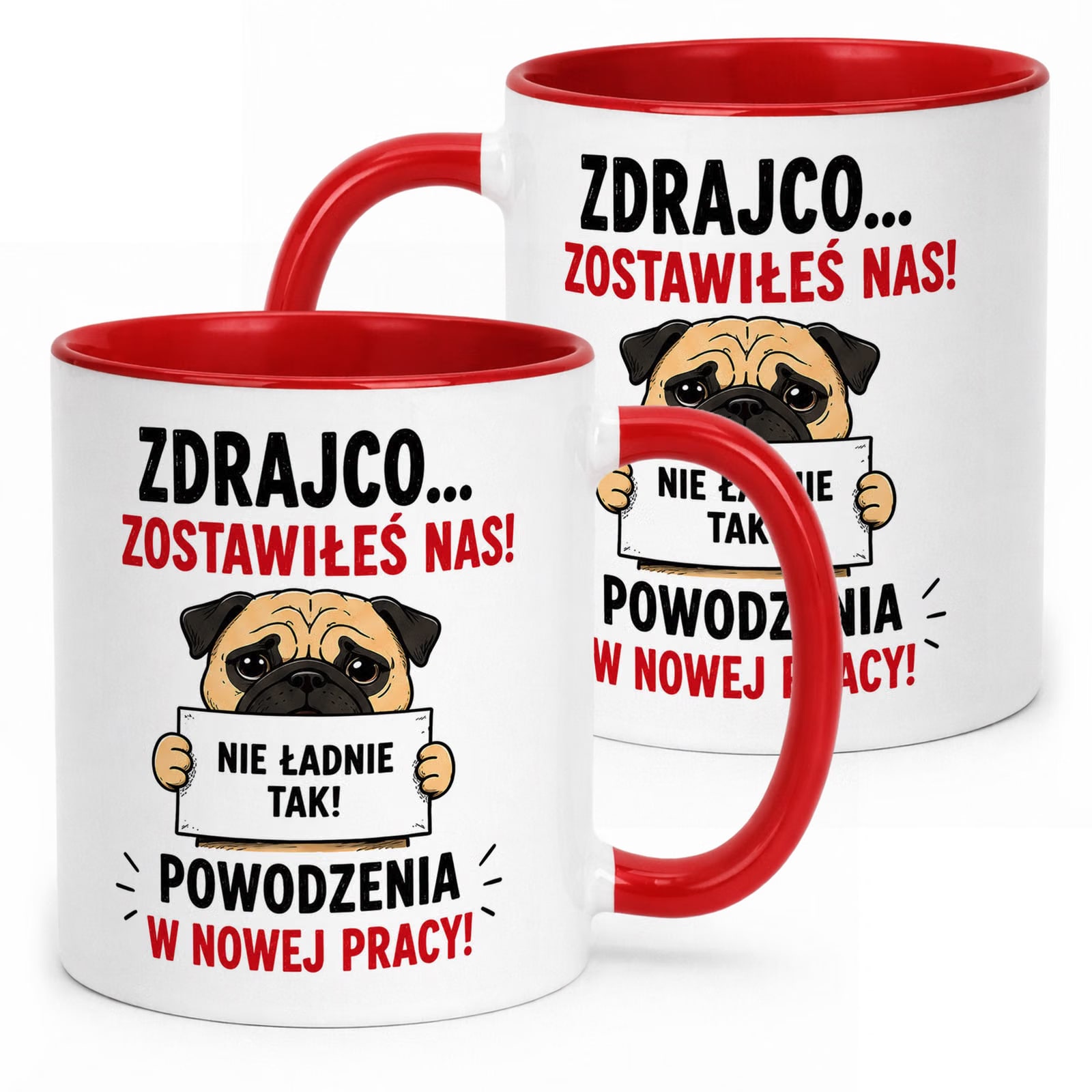 Kubek Czerwony z nadrukiem Pożegnanie Odejście z Pracy Dla Kolegi Prezent