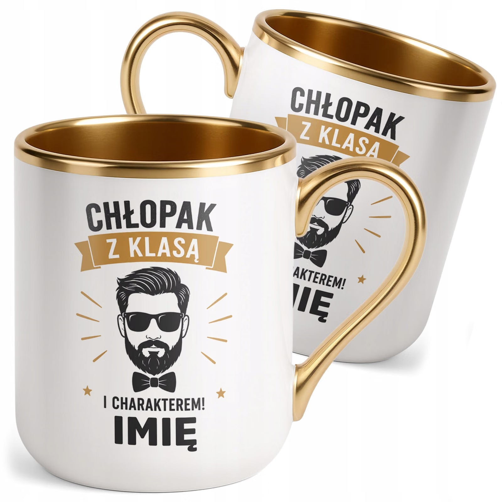 Kubek personalizowany z nadrukiem Premium Złoty Dzień Chłopaka