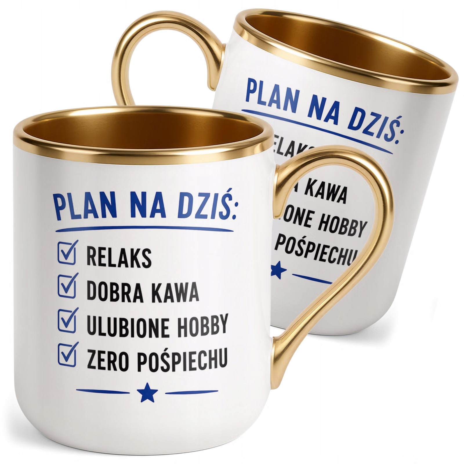 Kubek z nadrukiem Premium Złoty Emerytura Dla Emeryta Upominek Prezent