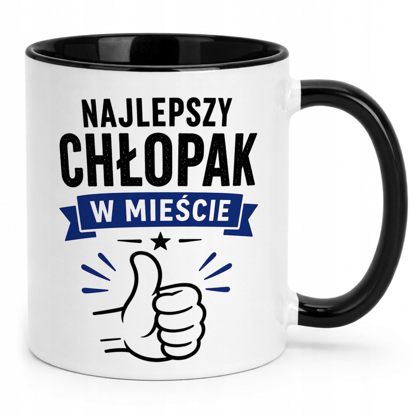 Czarny Kubek z nadrukiem Dzień Chłopaka Dla Mężczyzny Upominek Prezent