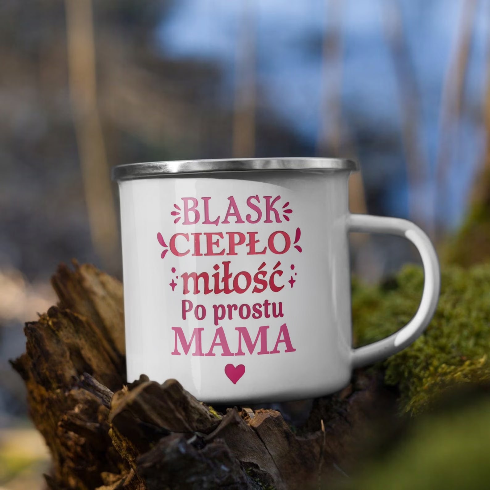 Emaliowany Kubek Garnuszek Dzień Matki Dla Mamy Prezent Blask Ciepło