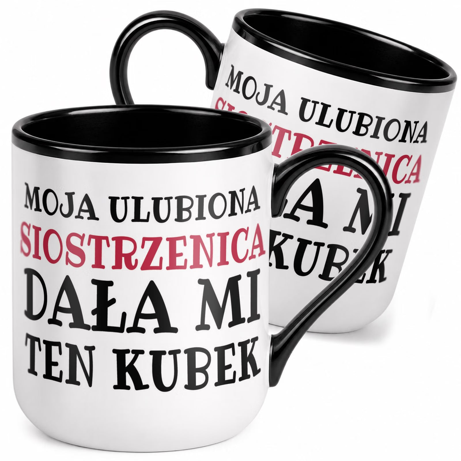 Kubek z nadrukiem Premium Czarny Dla Cioci Dla Wujka Upominek Prezent