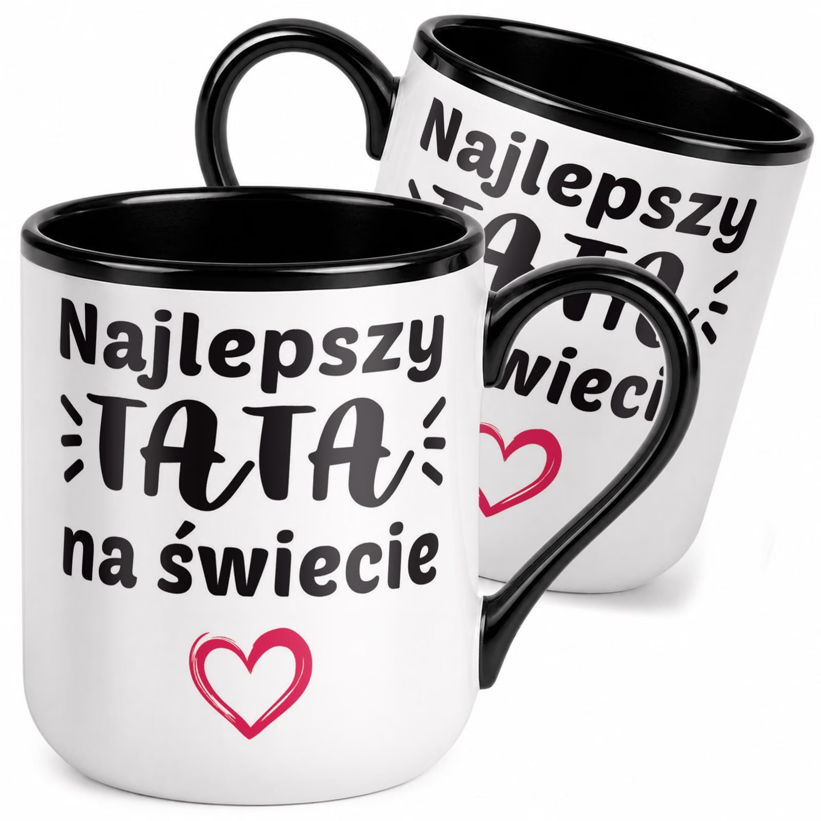 Kubek z nadrukiem Premium Czarny Dla Taty Dzień Ojca Upominek Prezent