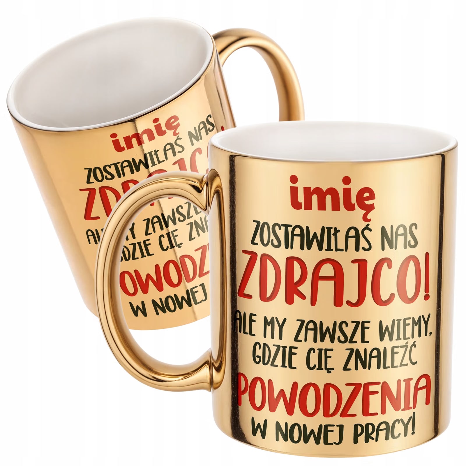 Złoty Kubek ceramiczny Personalizowany Odejście z Pracy Dla Koleżanki