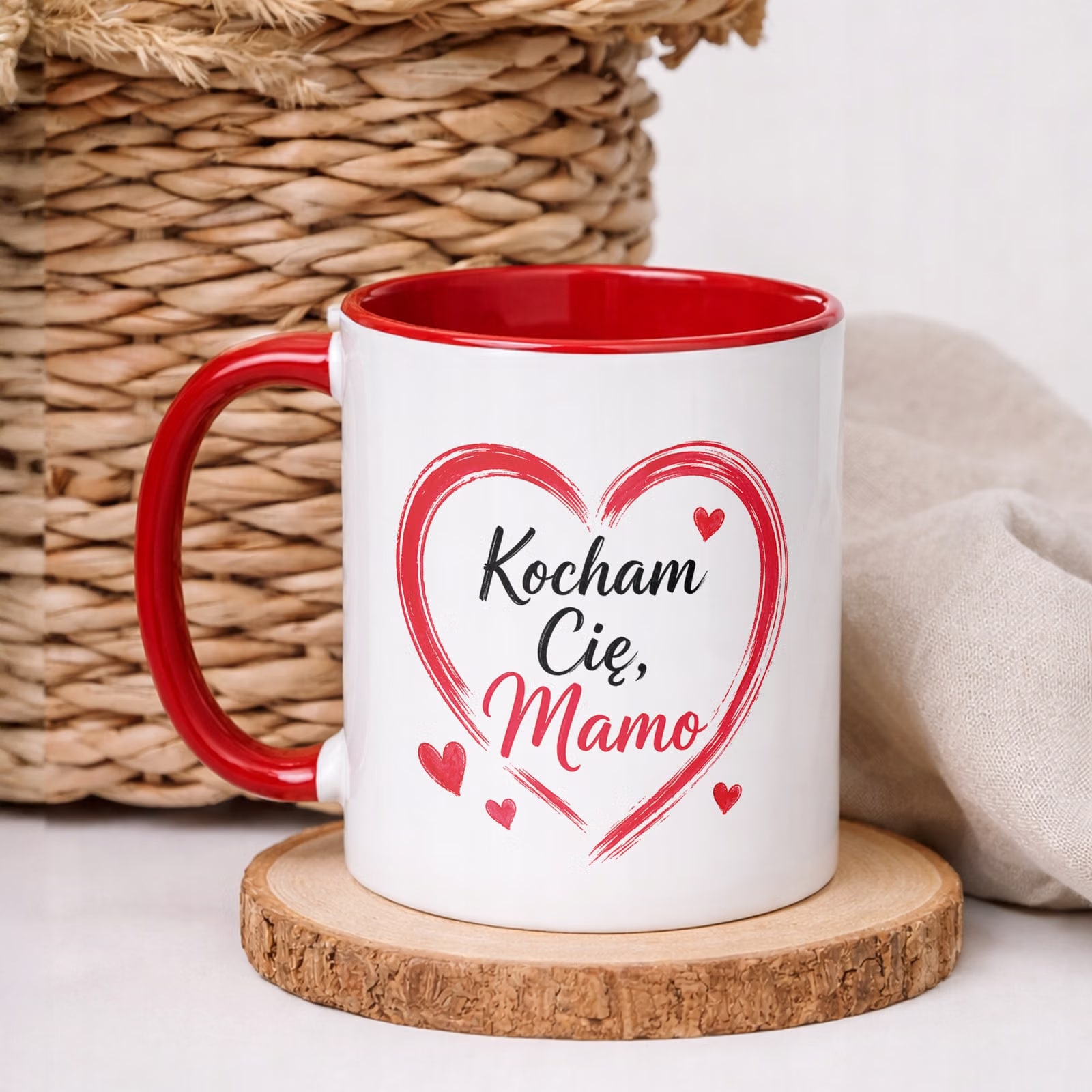 Kubek dla mamy czerwony prezent na Dzień Matki oryginalny prezent dla mamy