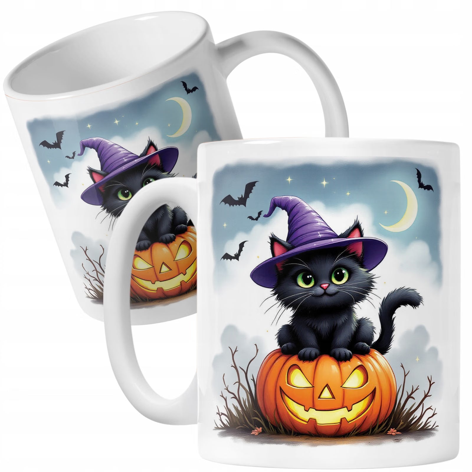 Kubek ceramiczny Halloween Kot Dynia Jesień Prezent Upominek