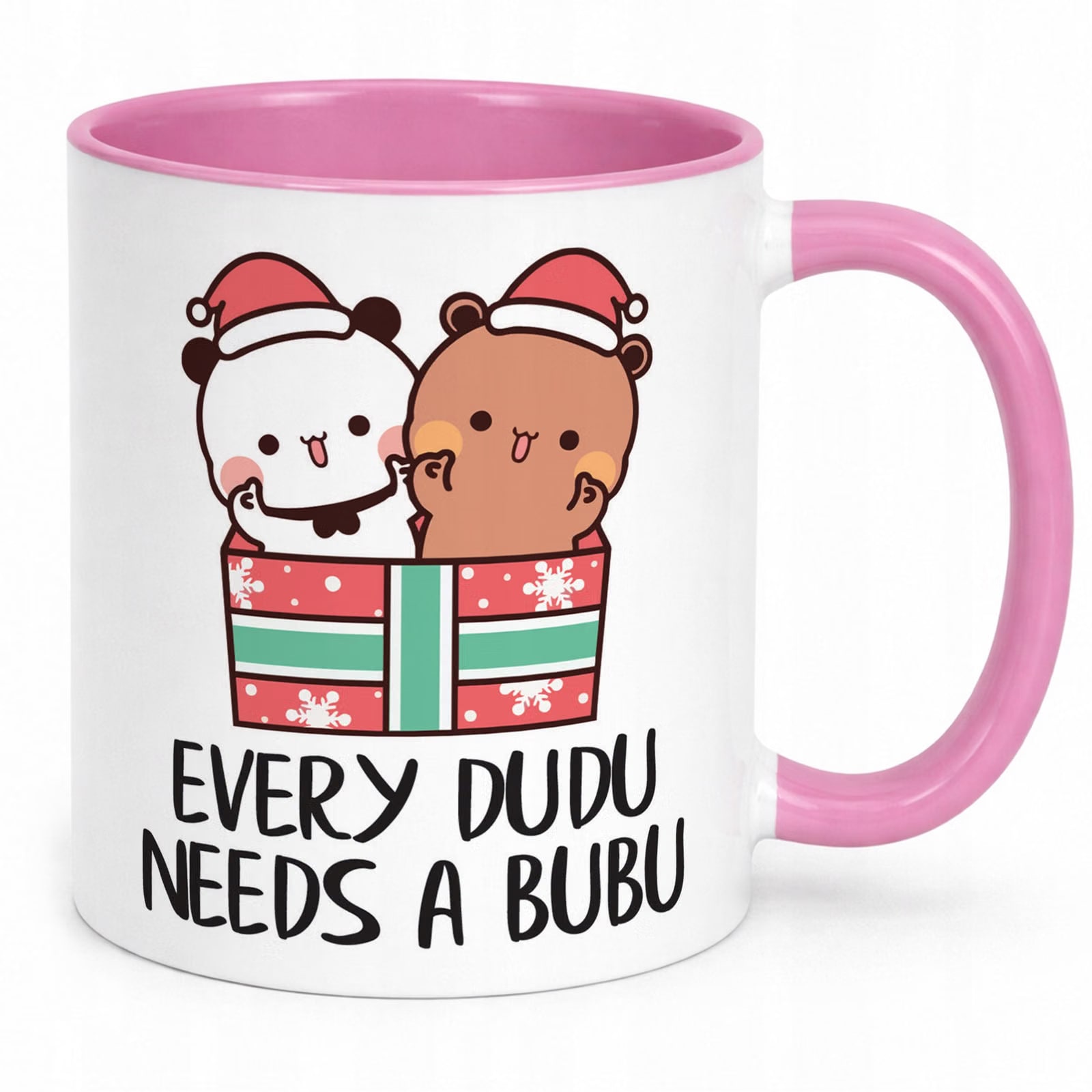 Kubek Różowy Boże Narodzenie Mikołajki Święta Bubu i Dudu Prezent