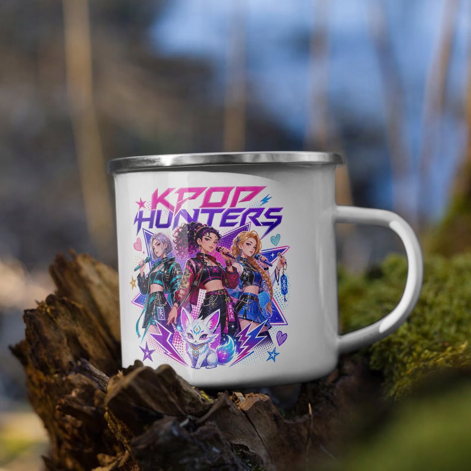 Zestaw Kubek Emaliowany Poduszka Z Nadrukiem ŁOWCZYNIE KPOP Prezent