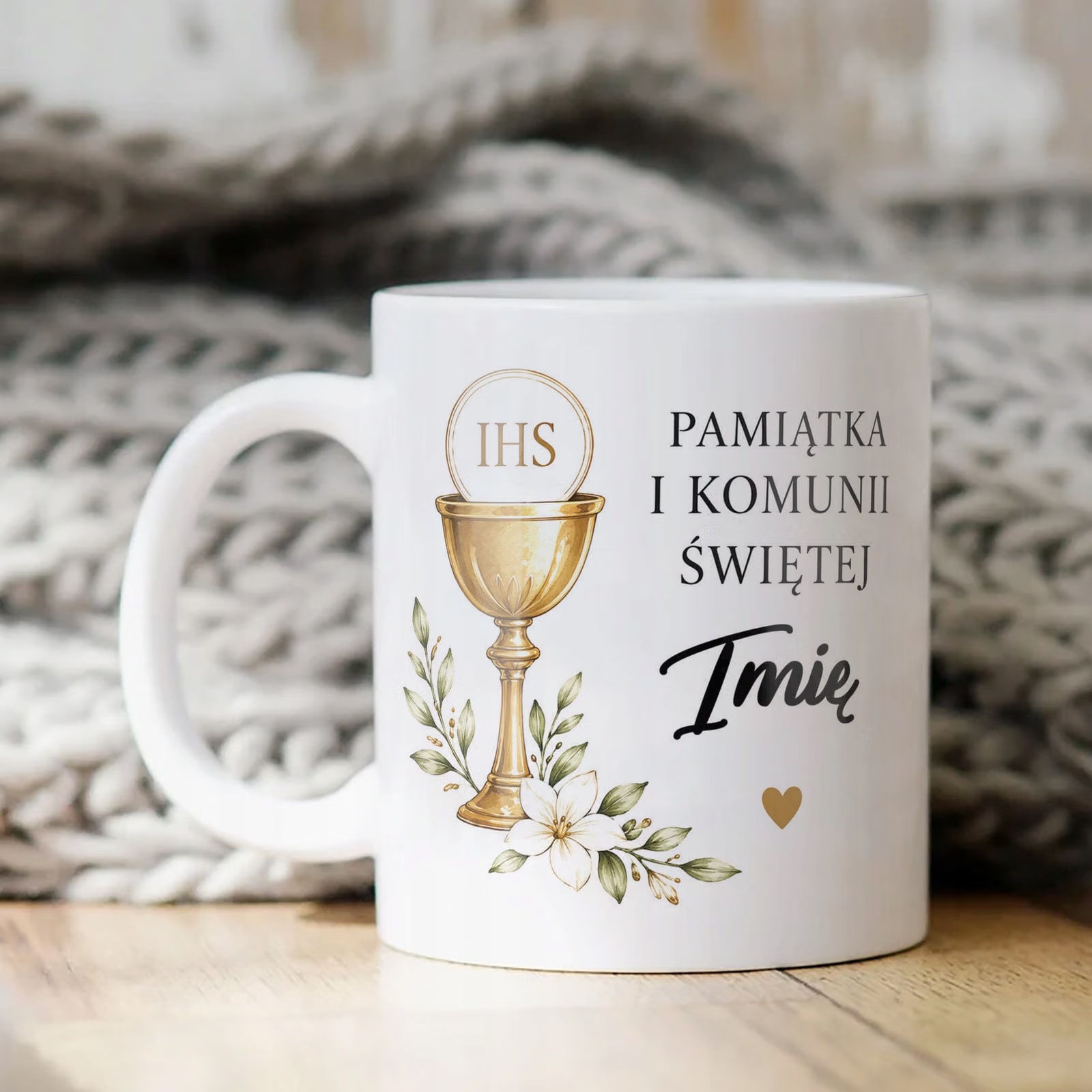 Kubek dla gości Komunia Święta z imieniem dziecka personalizowany