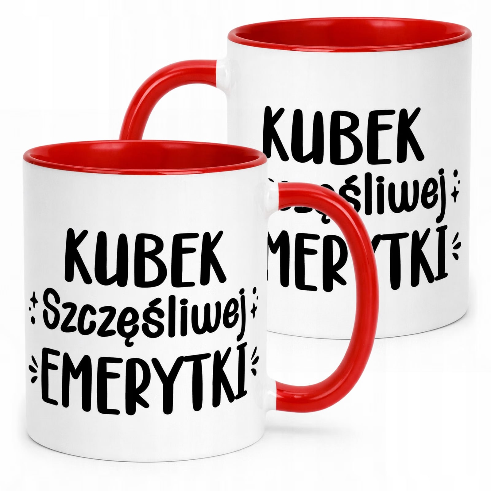 Kubek Czerwony z okazji Emerytury Dla Emerytki Prezent Upominek