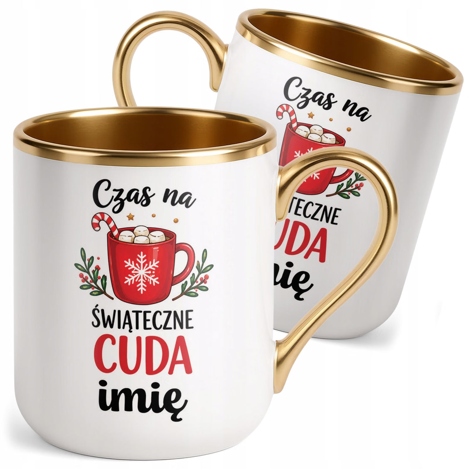 Kubek Personalizowany Premium Złoty Boże Narodzenie Święta Prezent