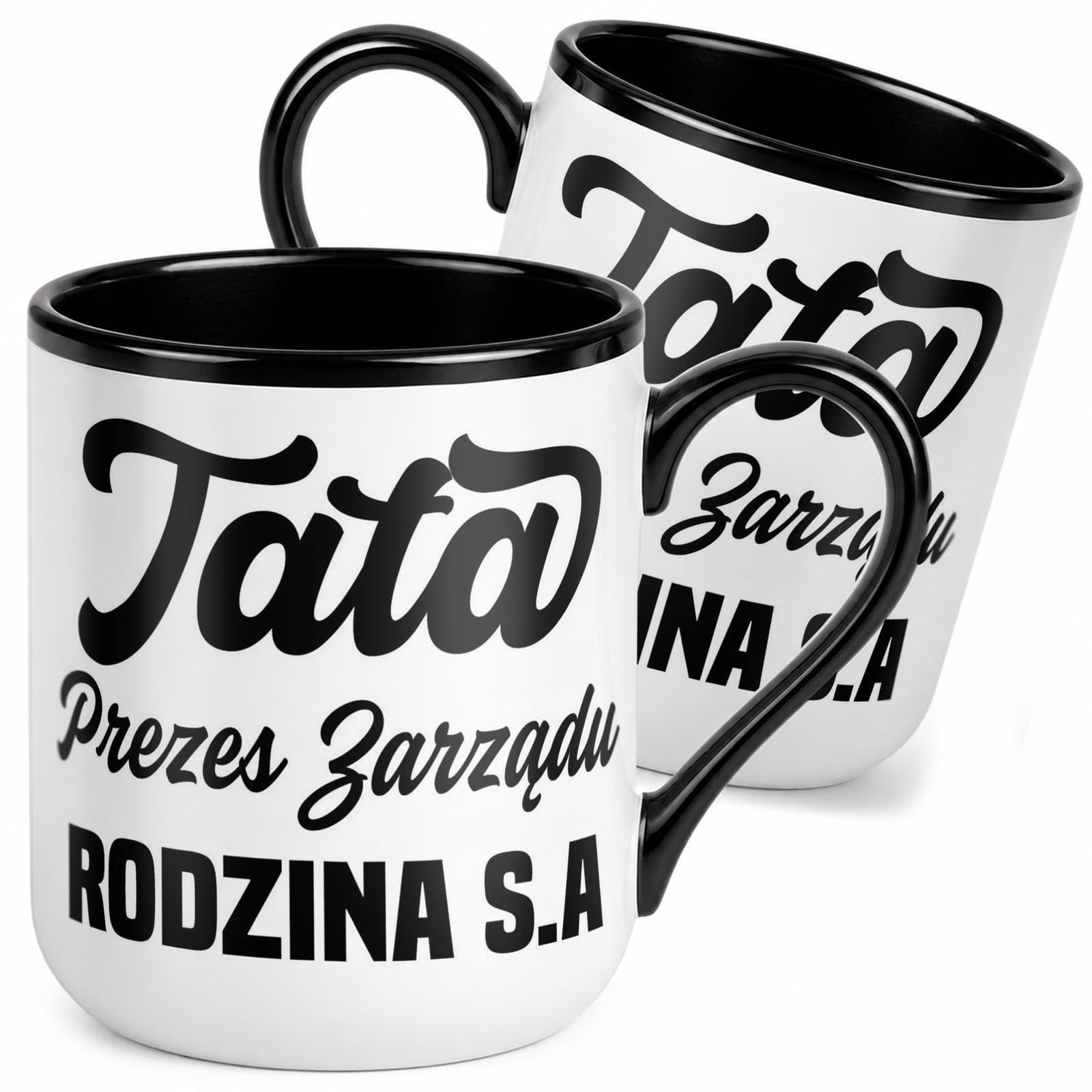 Kubek z nadrukiem Premium Czarny Dla Taty Dzień Ojca Upominek Prezent