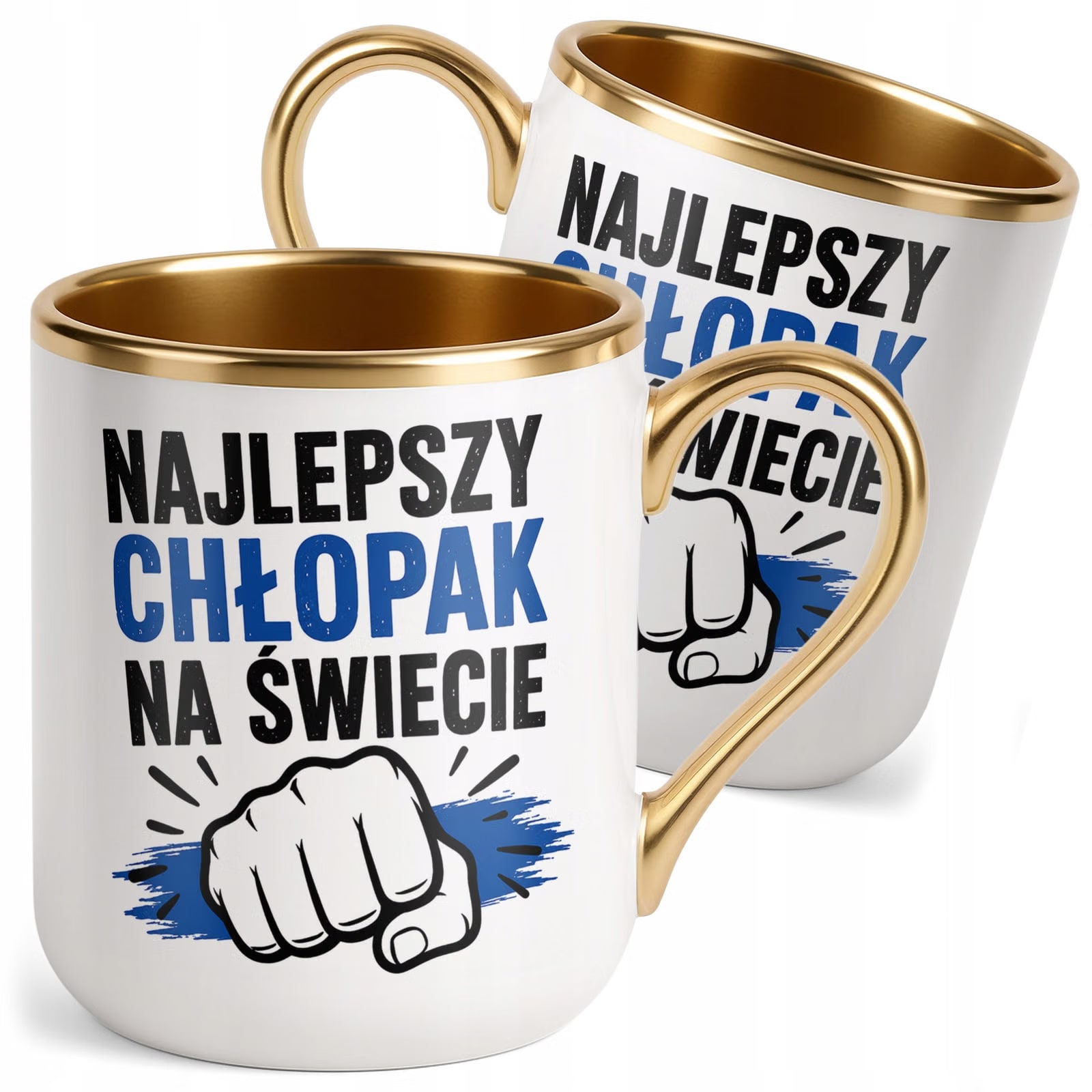 Kubek z nadrukiem Premium Złoty Dzień Chłopaka Mężczyzny Prezent
