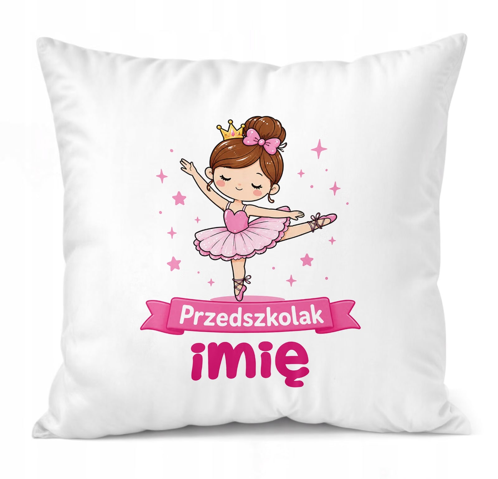 Zestaw Personalizowany Kubek Różowy Poduszka Przedszkolak Baletnica