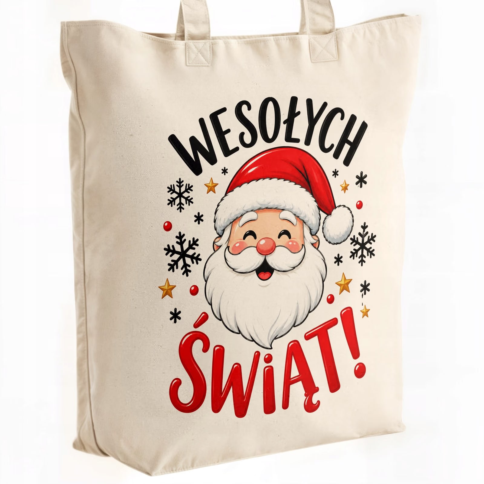 Torba shopper bawełniana premium święta boże narodzenie z nadrukiem