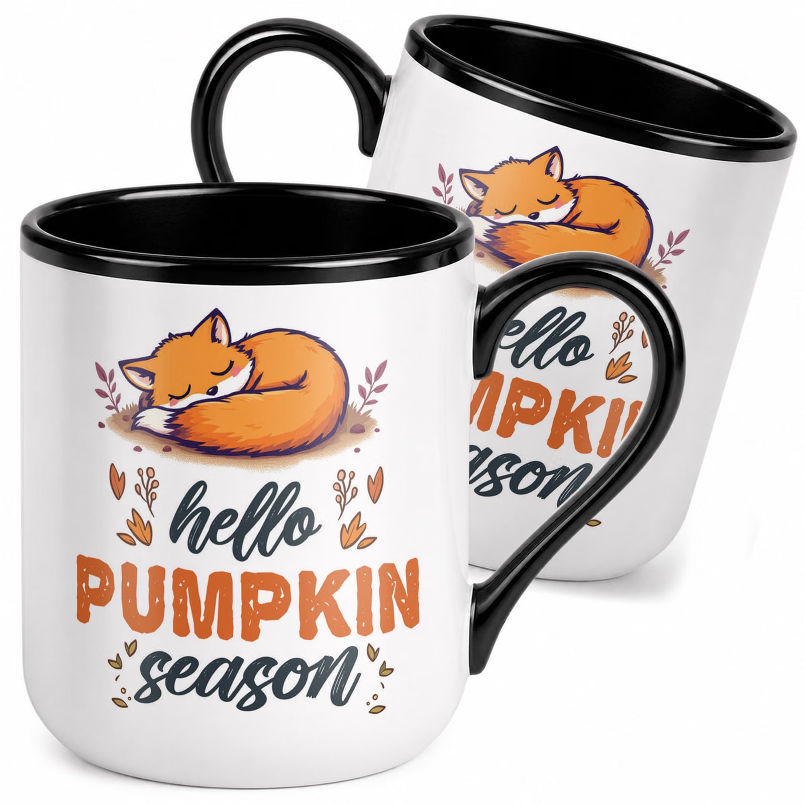 Kubek z nadrukiem Premium Czarny Jesień Halloween Upominek Prezent