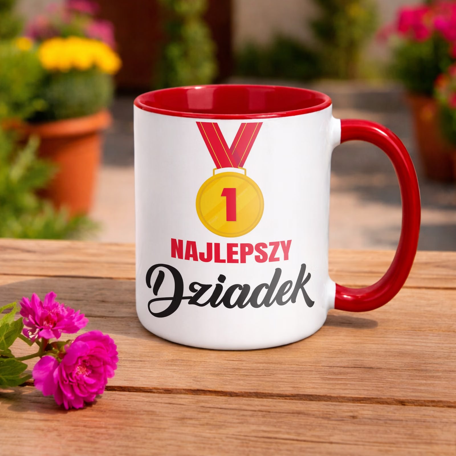 Kubek Czerwony Dzień Dziadka Najlepszy Dziadek Prezent Upominek