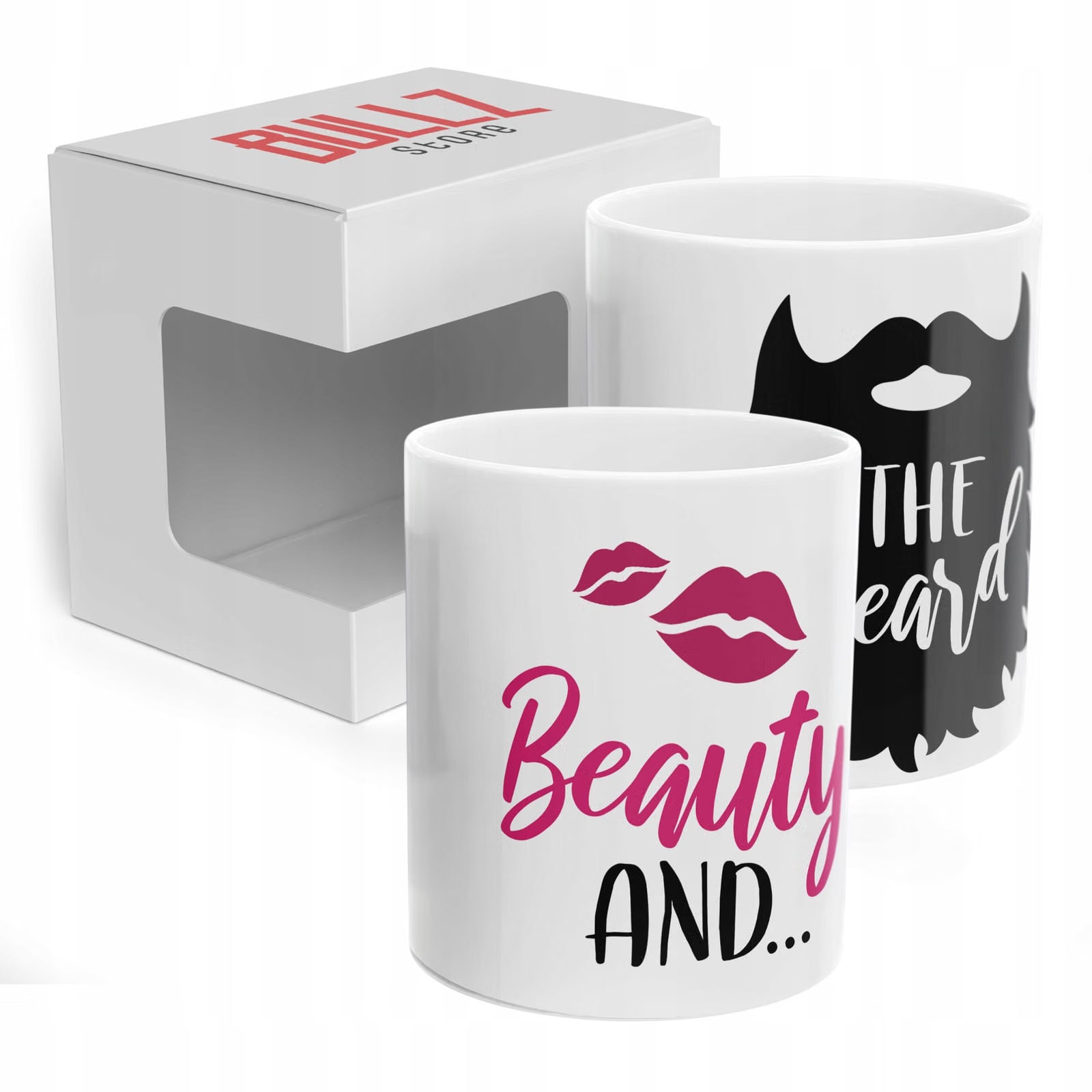 Zestaw kubków na Walentynki Beauty and The Beard Prezent Dla Pary Upominek