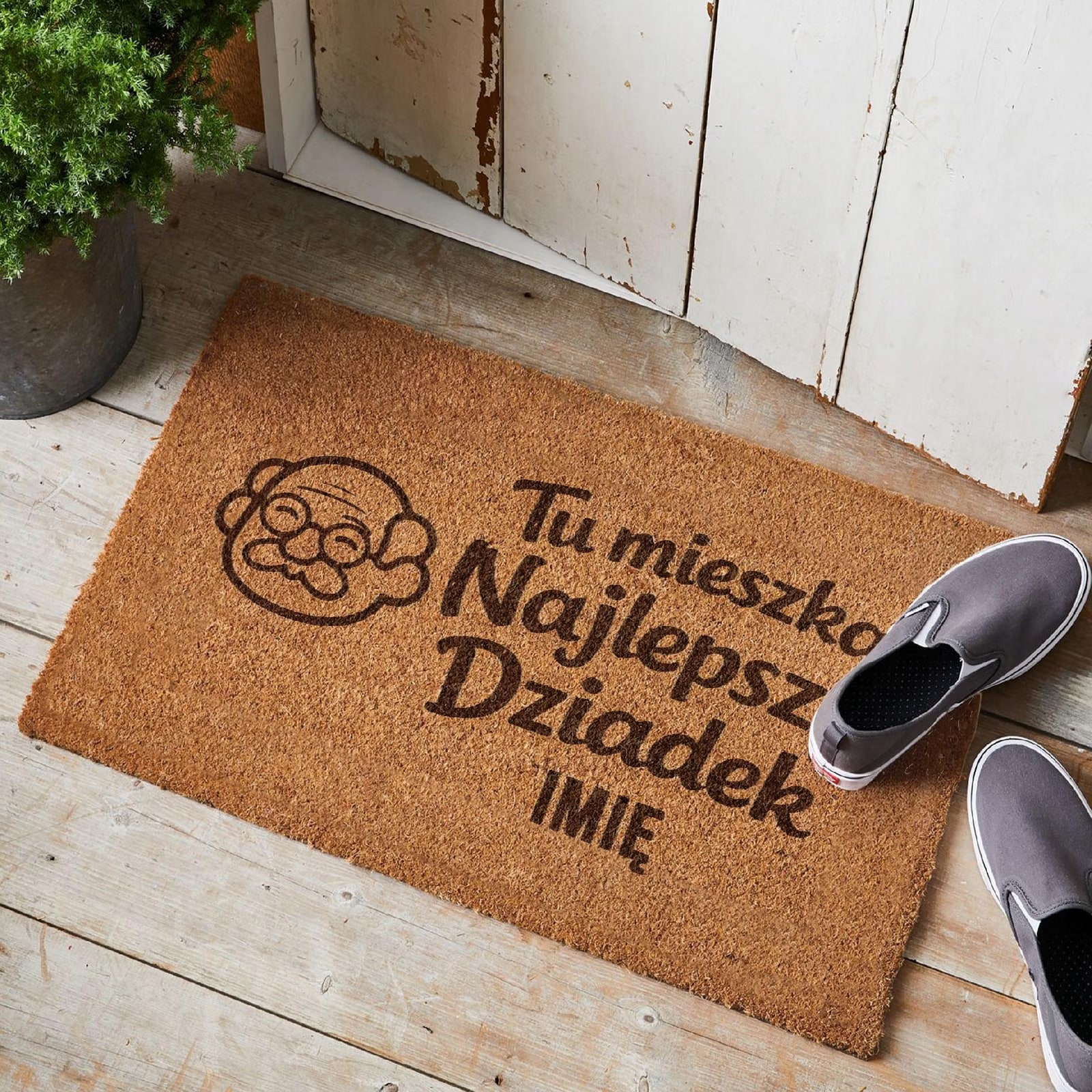 Wycieraczka Personalizowana Dzień Dziadka Na Prezent kokosowa 60×40