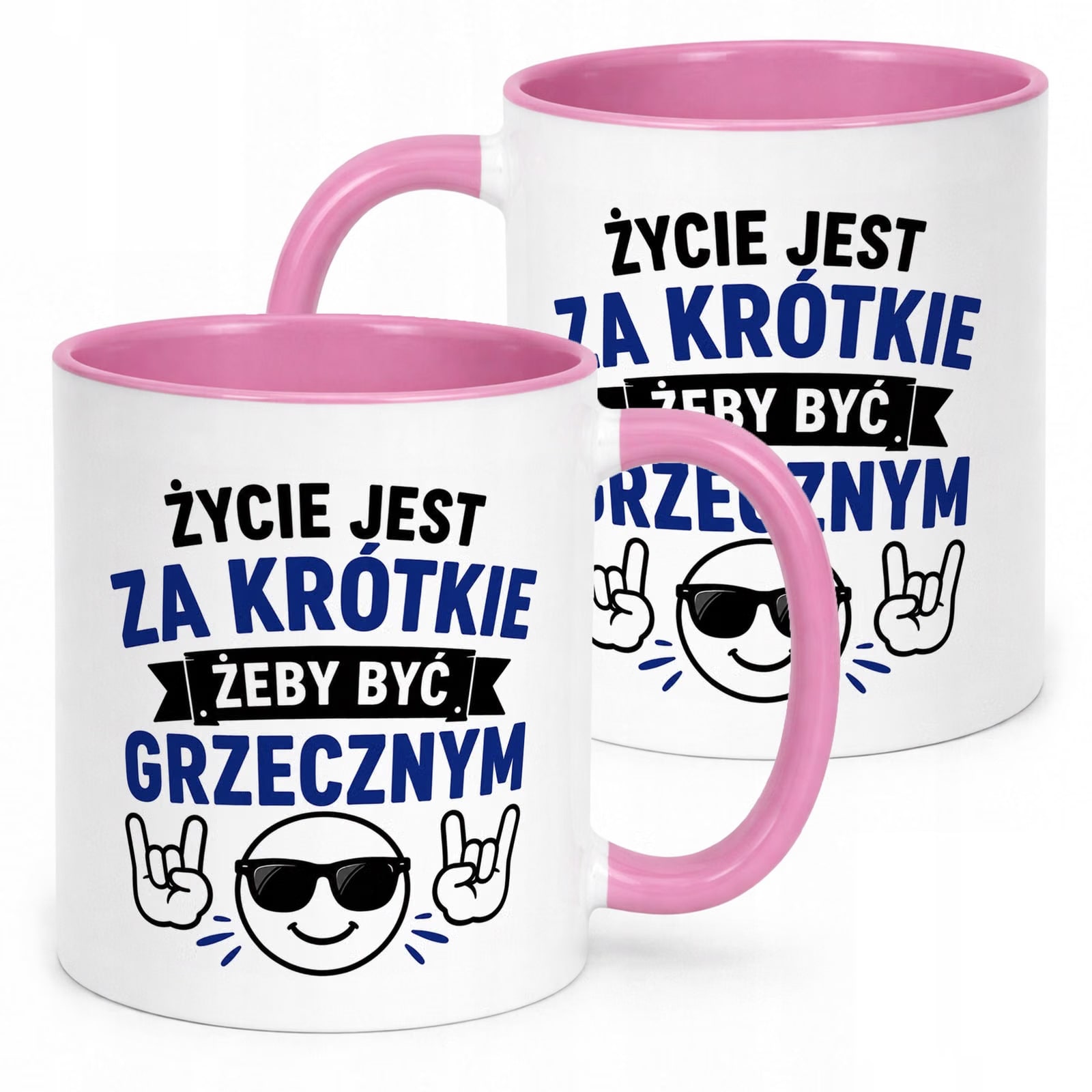 Różowy Kubek z nadrukiem Dzień Chłopaka Mężczyzny Upominek Prezent