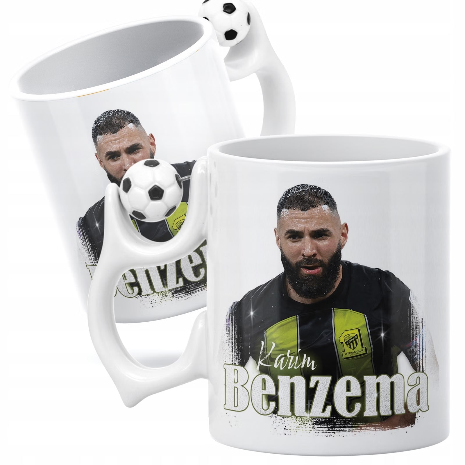 Zestaw Kubek Piłkarski + Podkładka pod mysz Karim Benzema Al-Ittihad