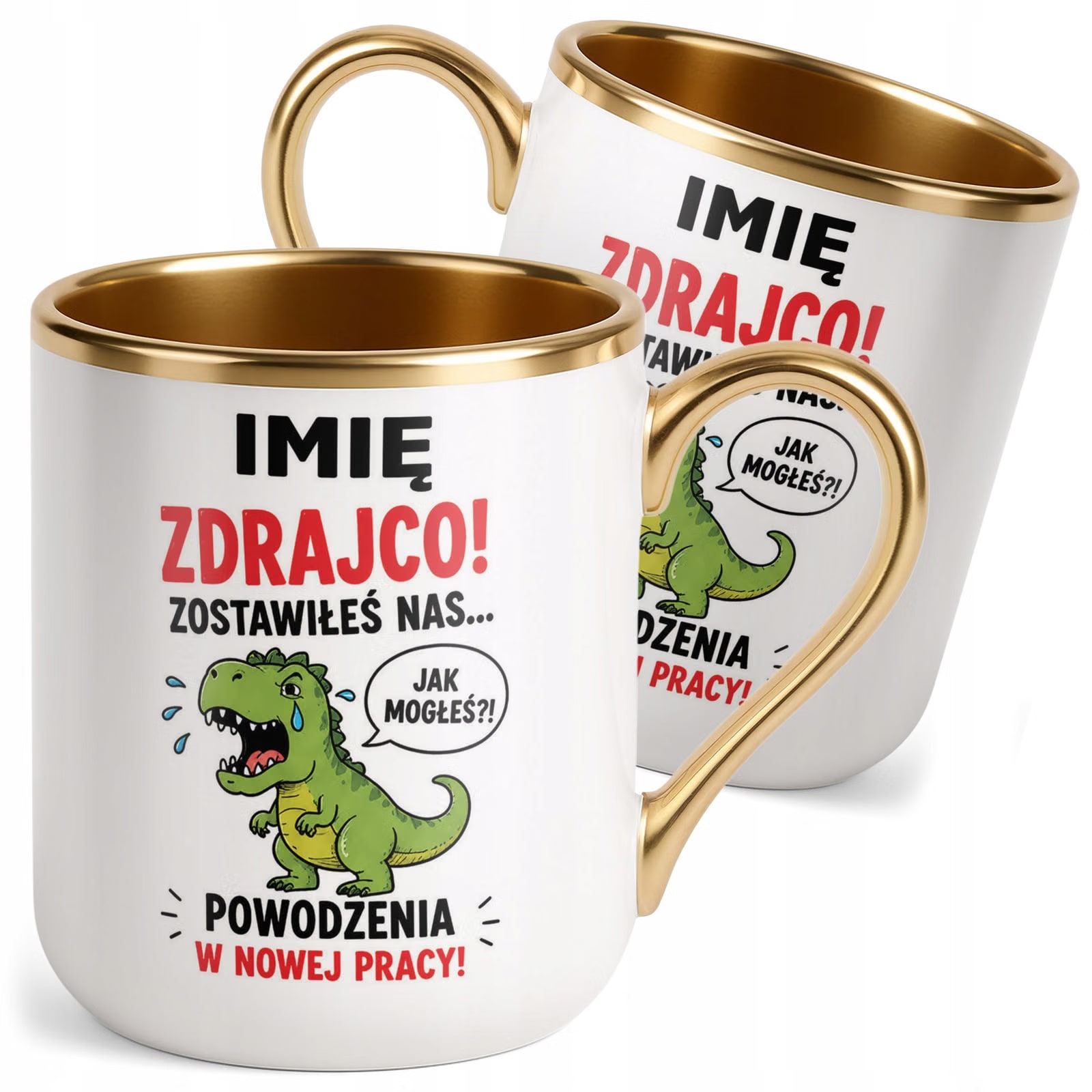 Kubek Personalizowany z nadrukiem Premium Złoty Odejście z Pracy