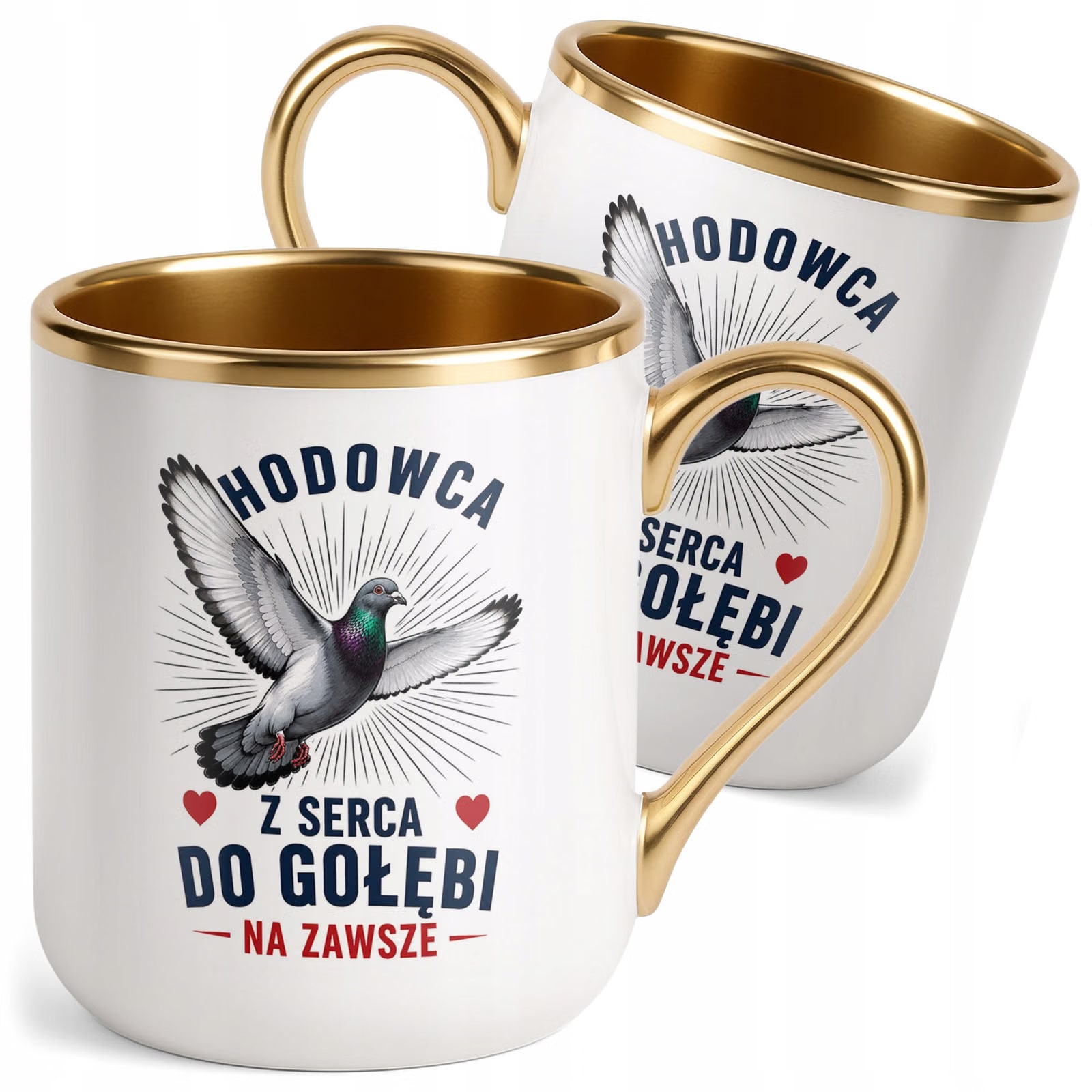 Kubek z nadrukiem Premium Złoty Dla Gołębiarza Hodowcy Gołębi Prezent