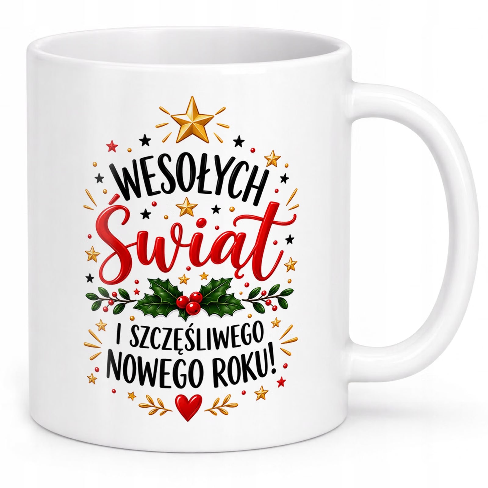 Kubek Biały z Nadrukiem Boże Narodzenie Mikołajki Wesołych Świąt Prezent