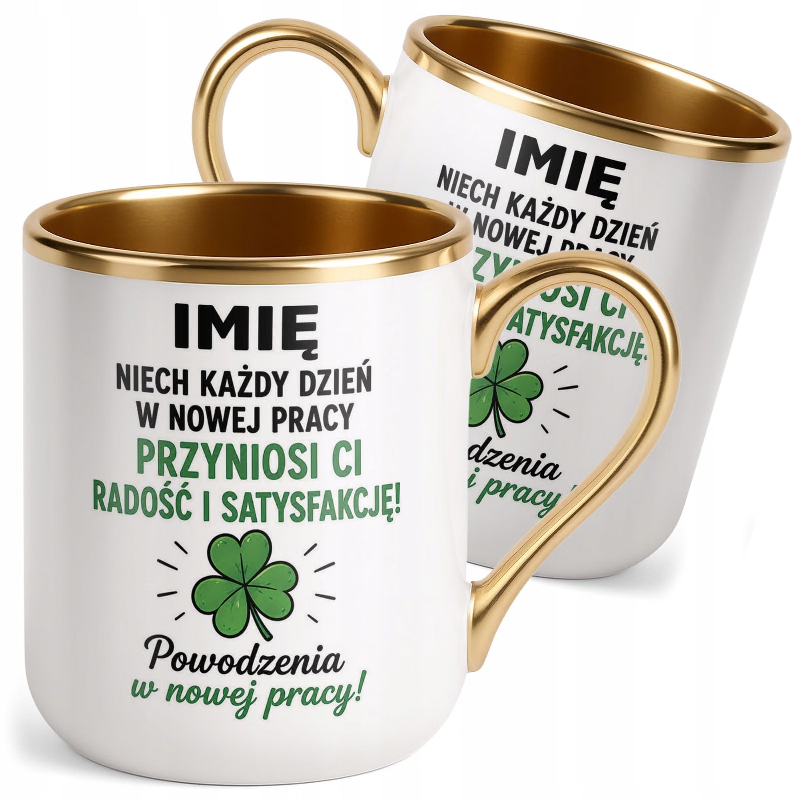Kubek Personalizowany z nadrukiem Premium Złoty Odejście z Pracy