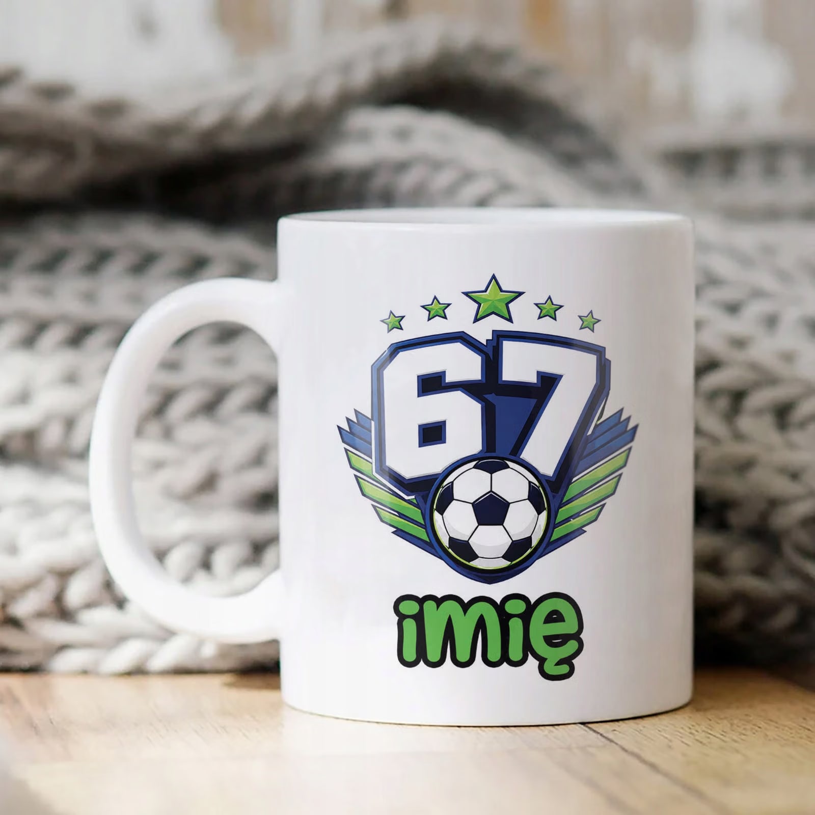 Biały Kubek z nadrukiem personalizowany 67 SIX SEVEN Dla Dzieci Prezent