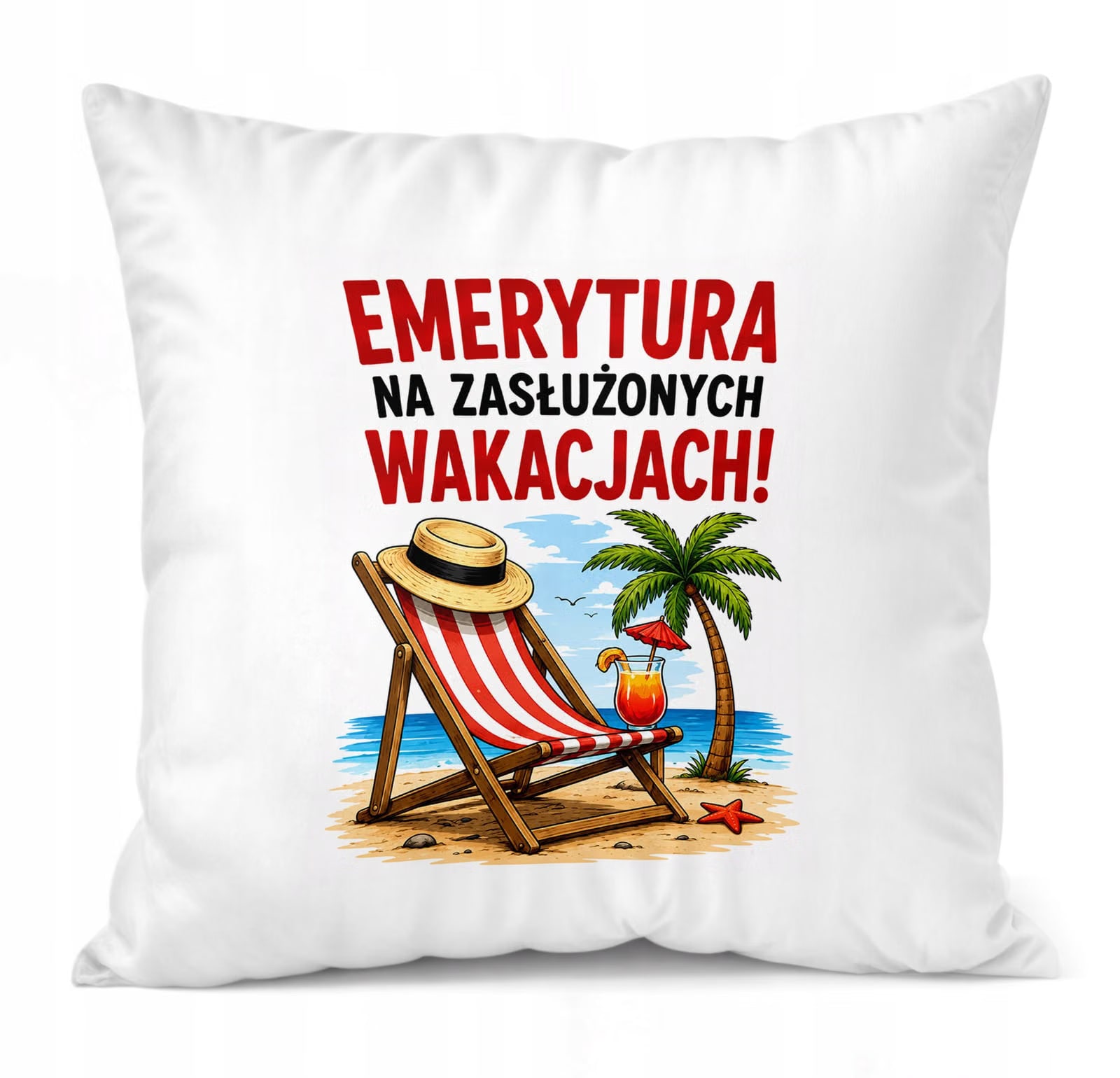 Poduszka Jasiek 38x38cm z Nadrukiem Emerytura Dla Emeryta Emerytki Prezent