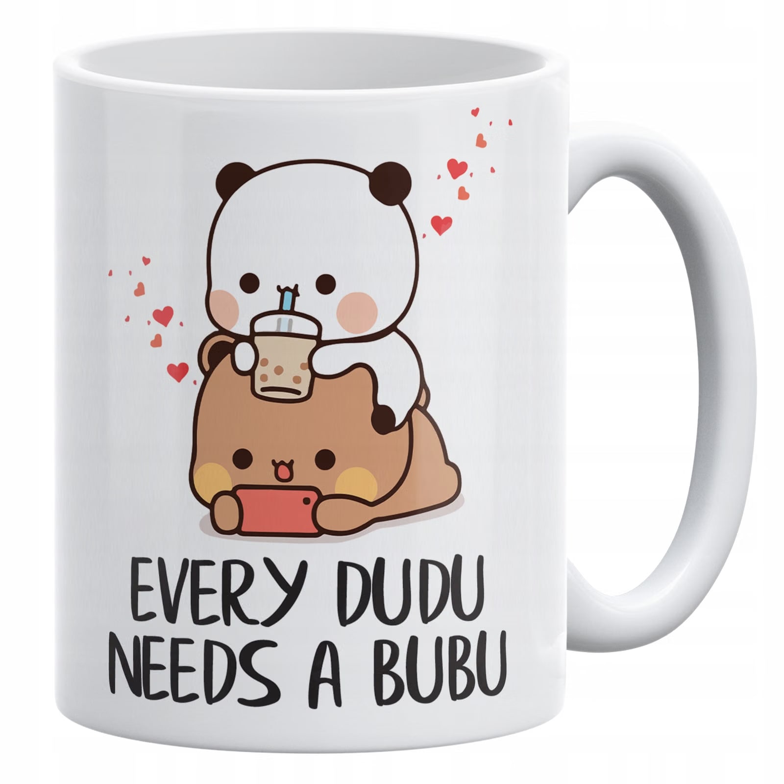 Zestaw Kubek + Poduszka 38×38 cm Walentynki Bubu i Dudu Dla Pary Prezent