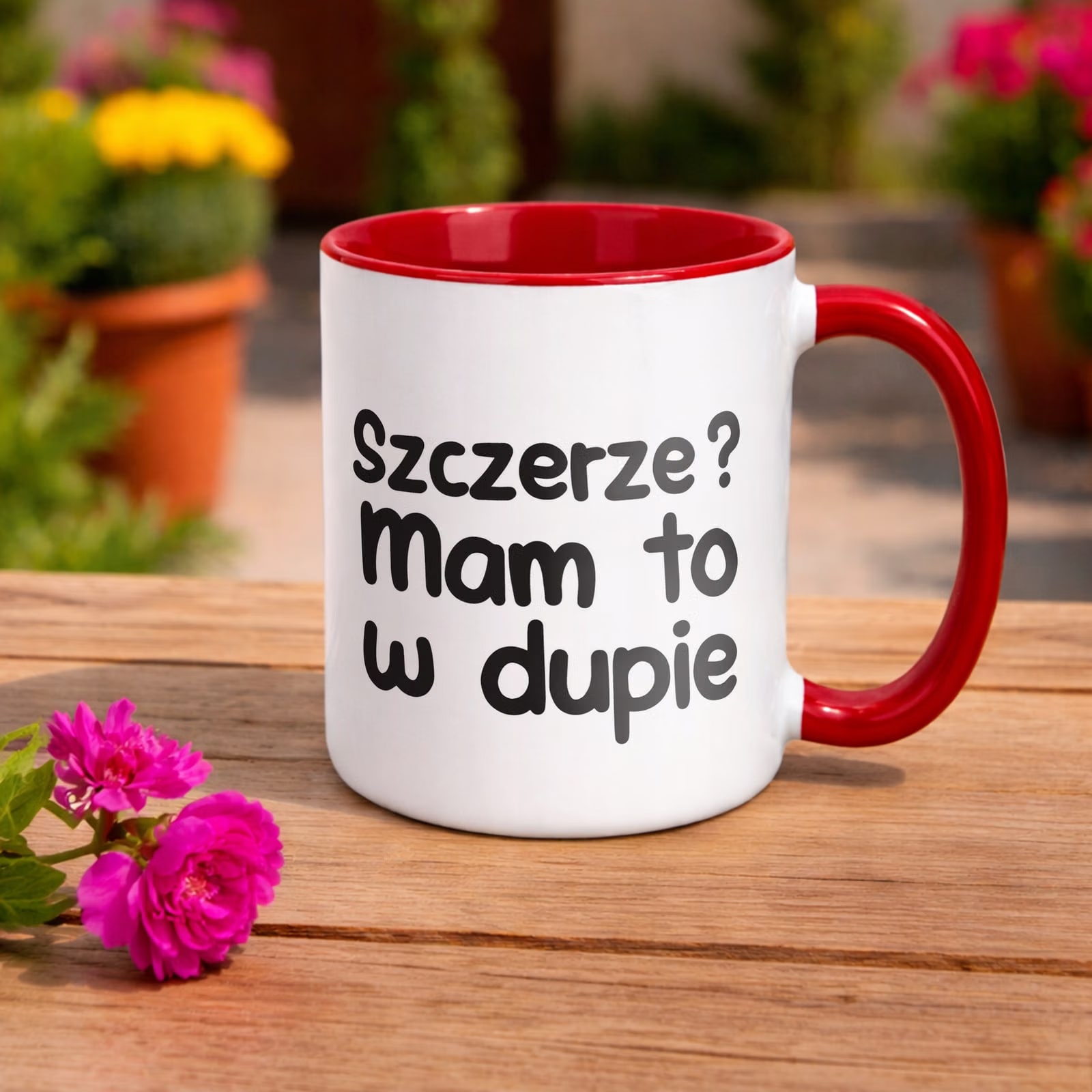 Kubek Czerwony Szczerze Mam To W D*pie Śmieszny Zabawny Prezent