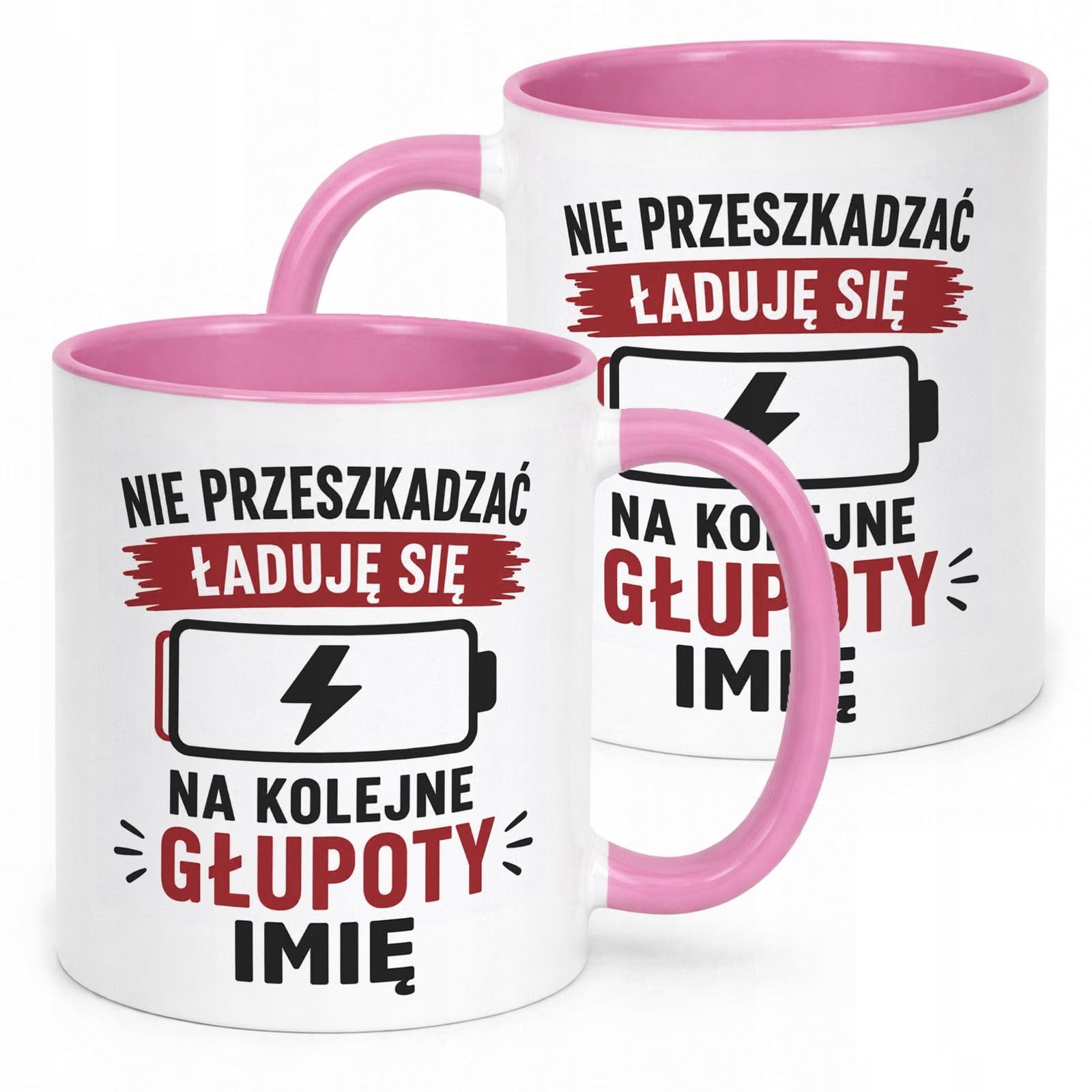 Różowy Kubek personalizowany z nadrukiem Dzień Chłopaka Mężczyzny Prezent