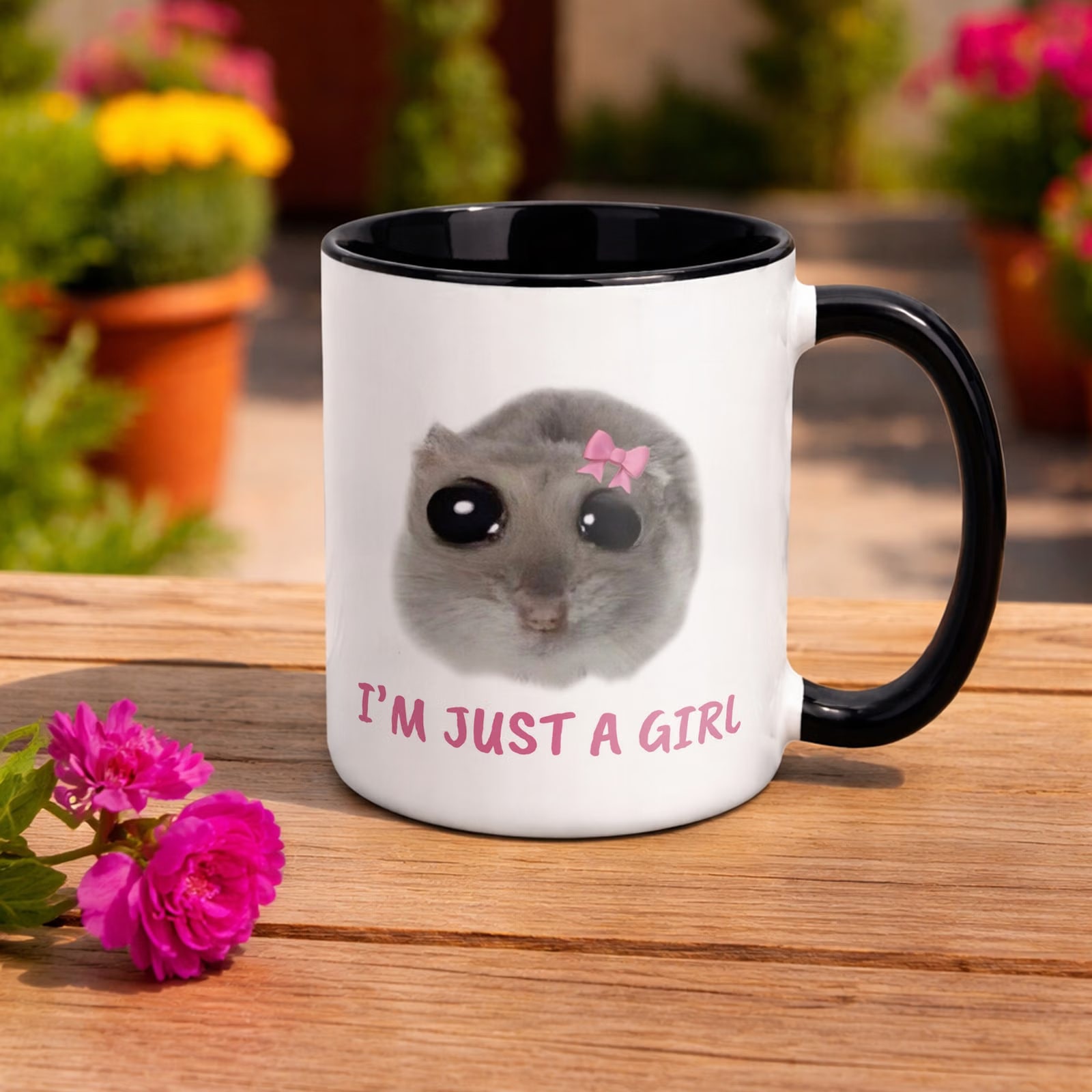 Kubek Czarny I’m Just A Girl Dla Dziewczyny Prezent Upominek