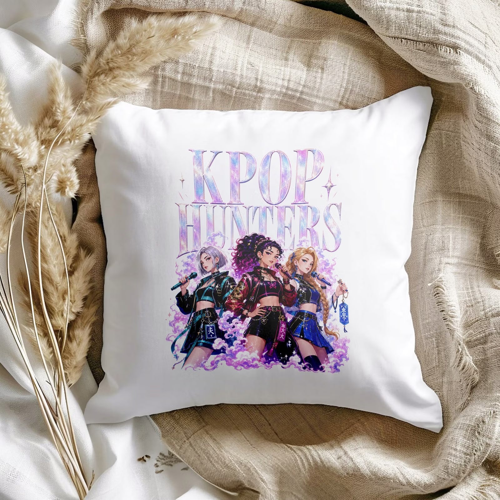 Zestaw Kubek Różowy Poduszka Z Nadrukiem ŁOWCZYNIE KPOP Prezent