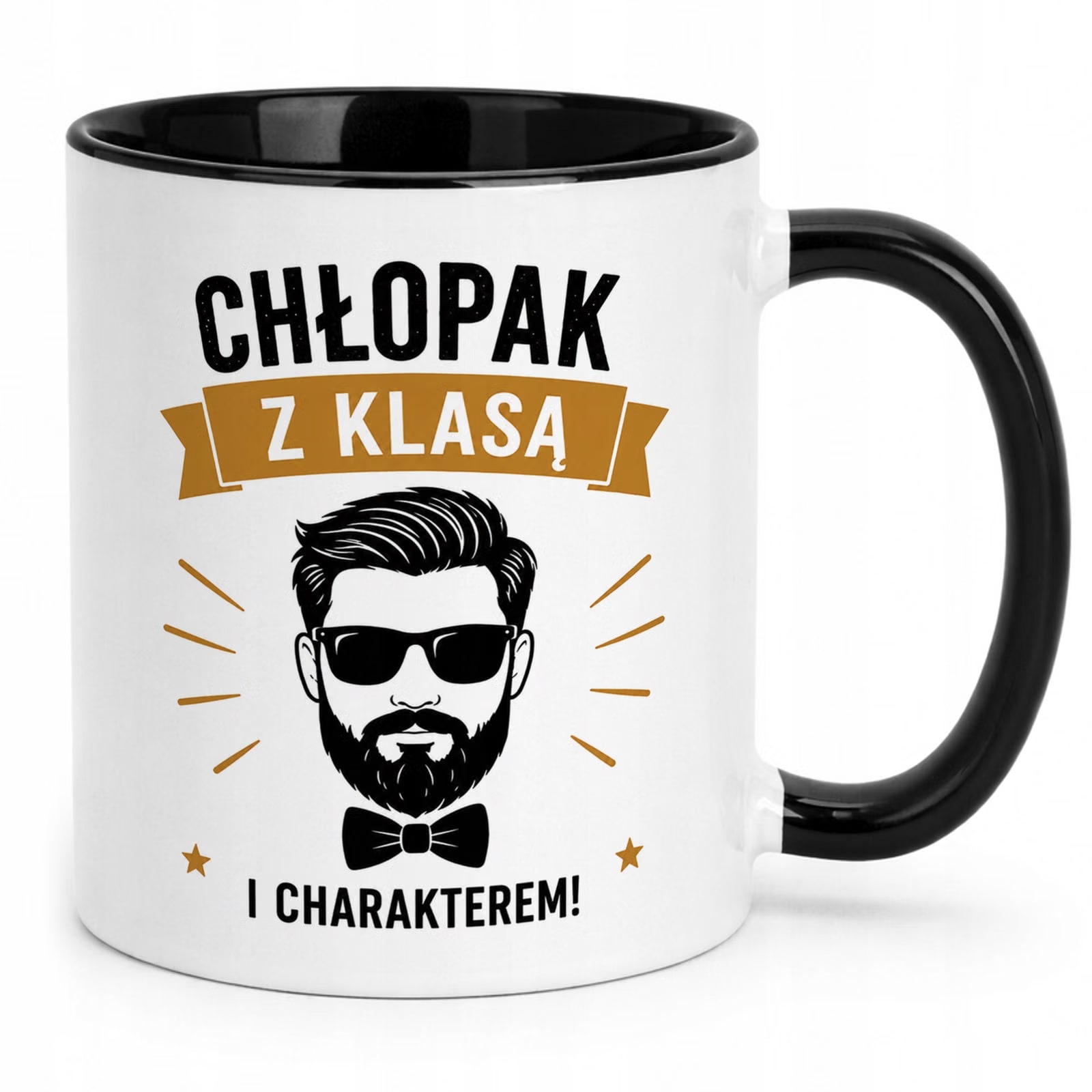 Czarny Kubek z nadrukiem Dzień Chłopaka Dla Mężczyzny Upominek Prezent