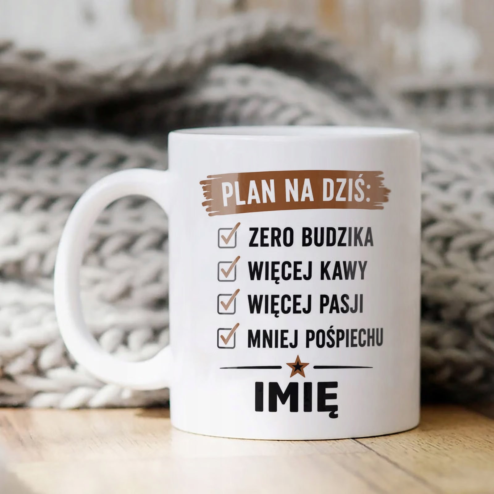 Biały Kubek Personalizowany z Nadrukiem Emerytura Dla Emeryta Prezent